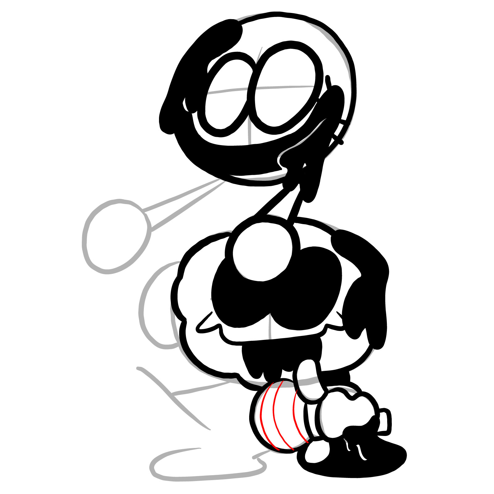 How to draw Pibby Corrupted Skid and Pump - step 22