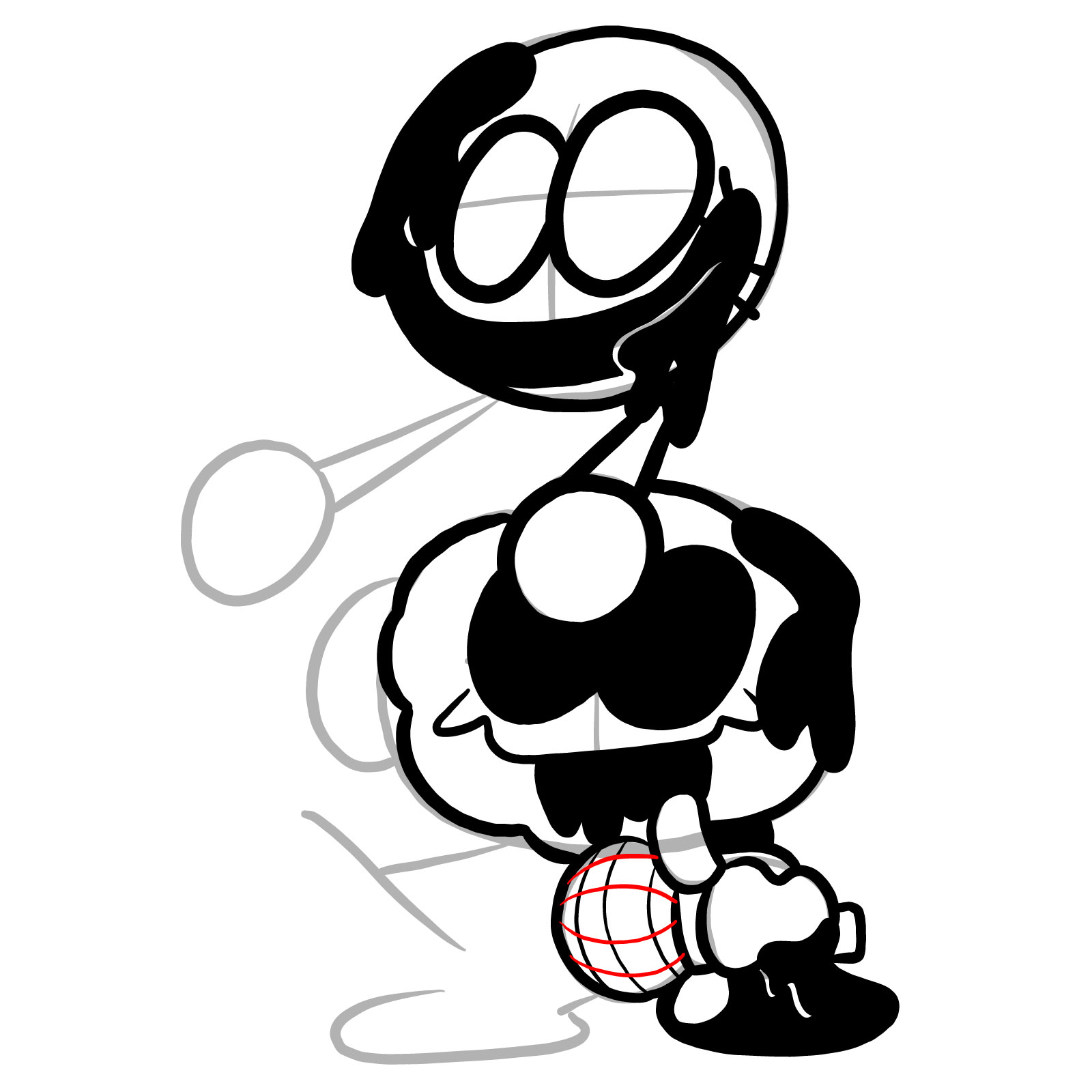 How to draw Pibby Corrupted Skid and Pump - step 23