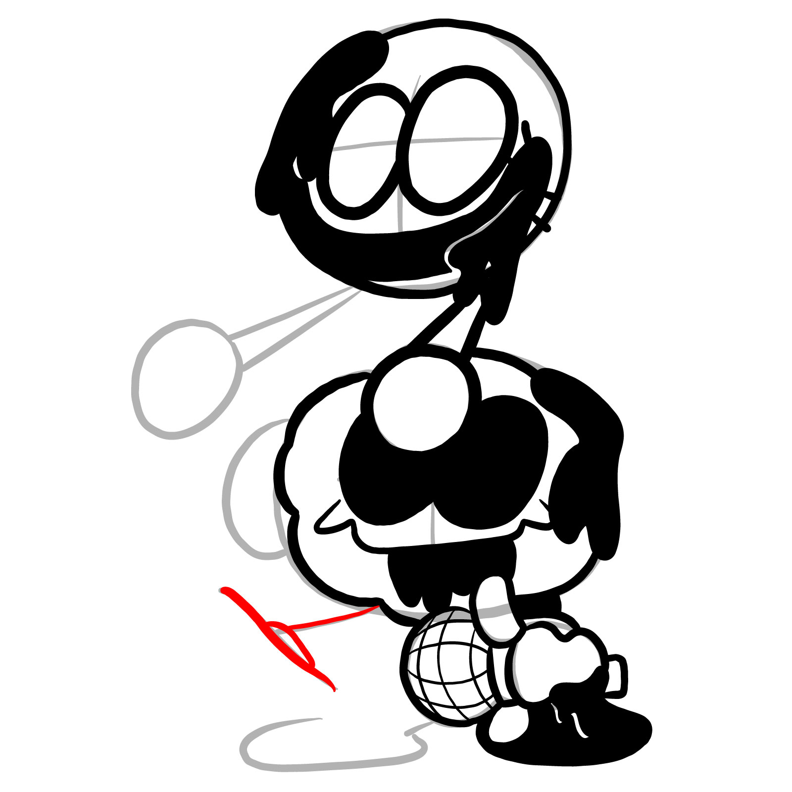 How to draw Pibby Corrupted Skid and Pump - step 24