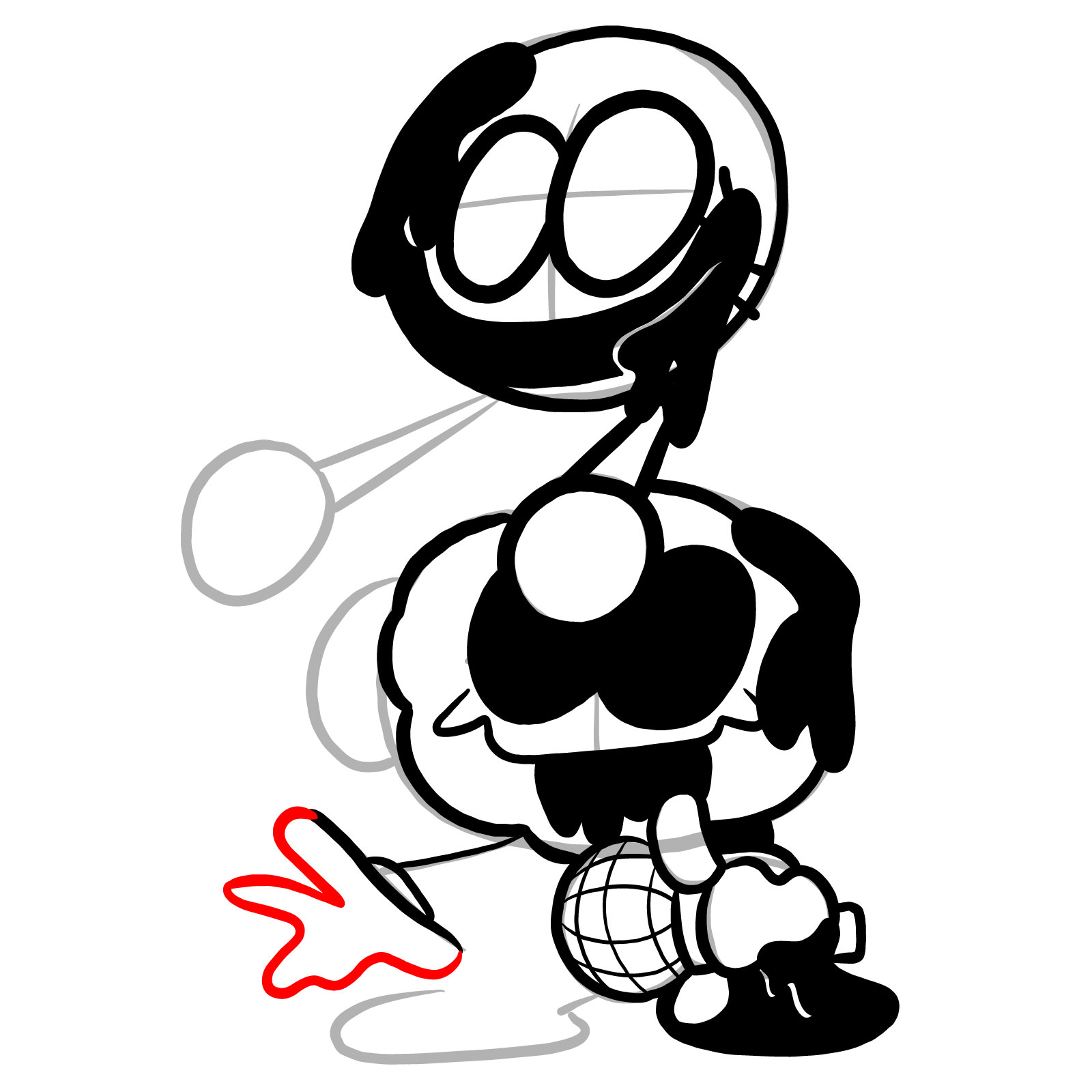 How to draw Pibby Corrupted Skid and Pump - step 25