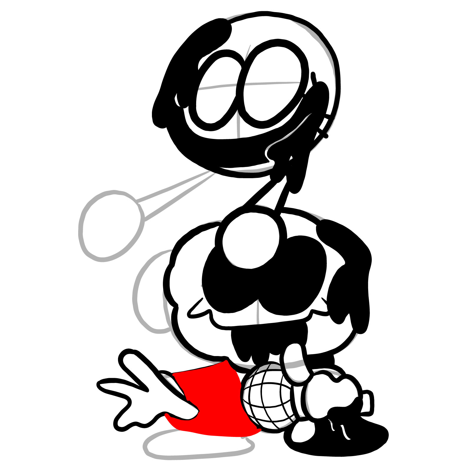 How to draw Pibby Corrupted Skid and Pump - step 26