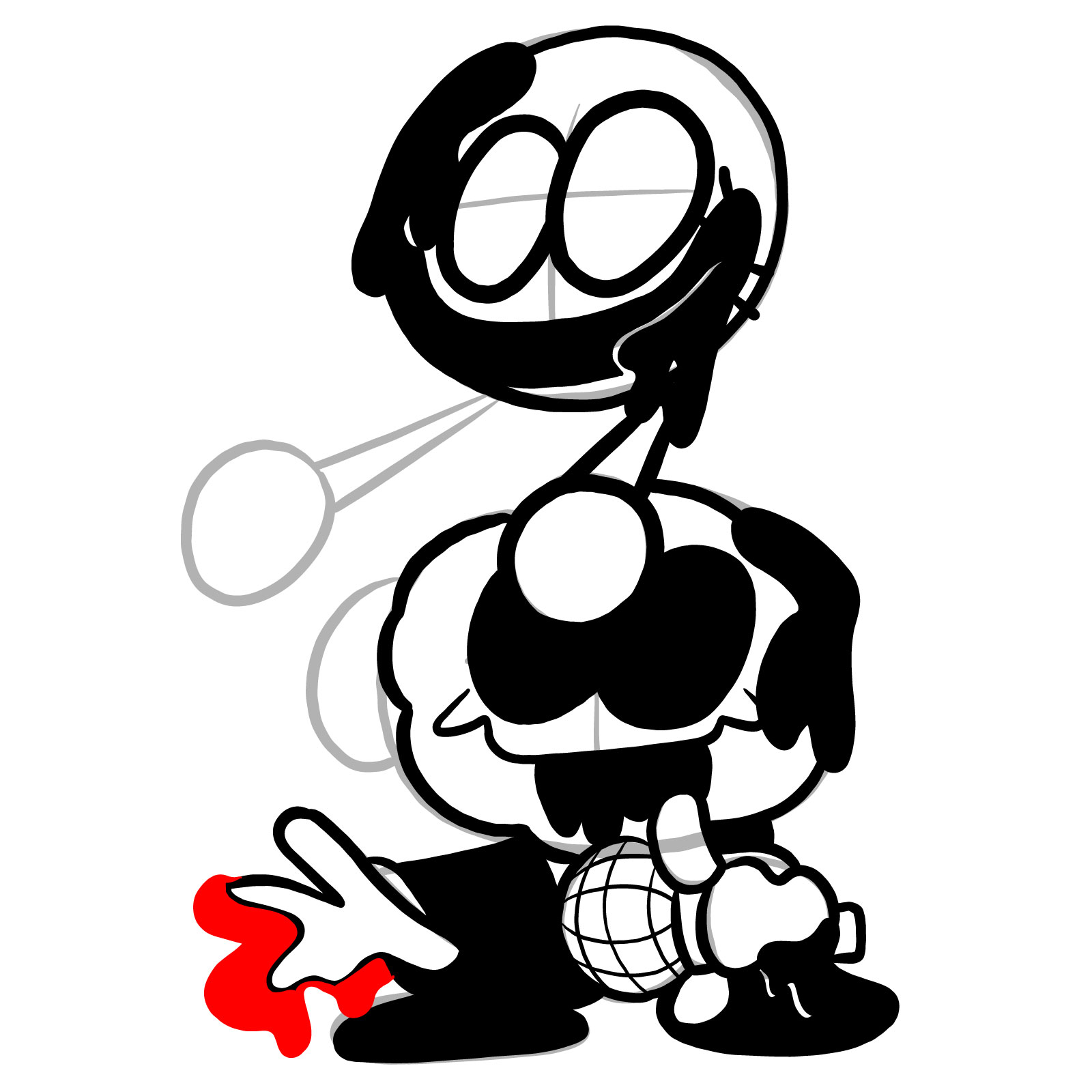 How to draw Pibby Corrupted Skid and Pump - step 28