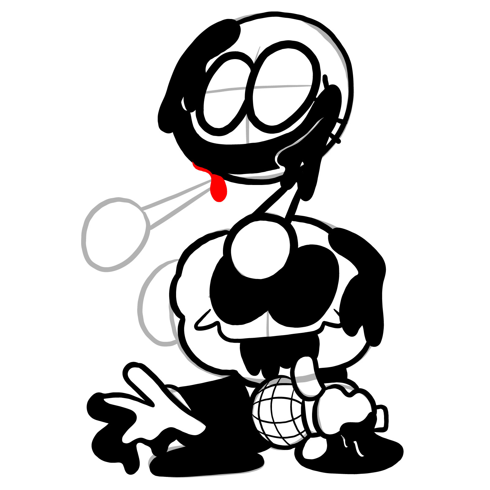 How to draw Pibby Corrupted Skid and Pump - step 29