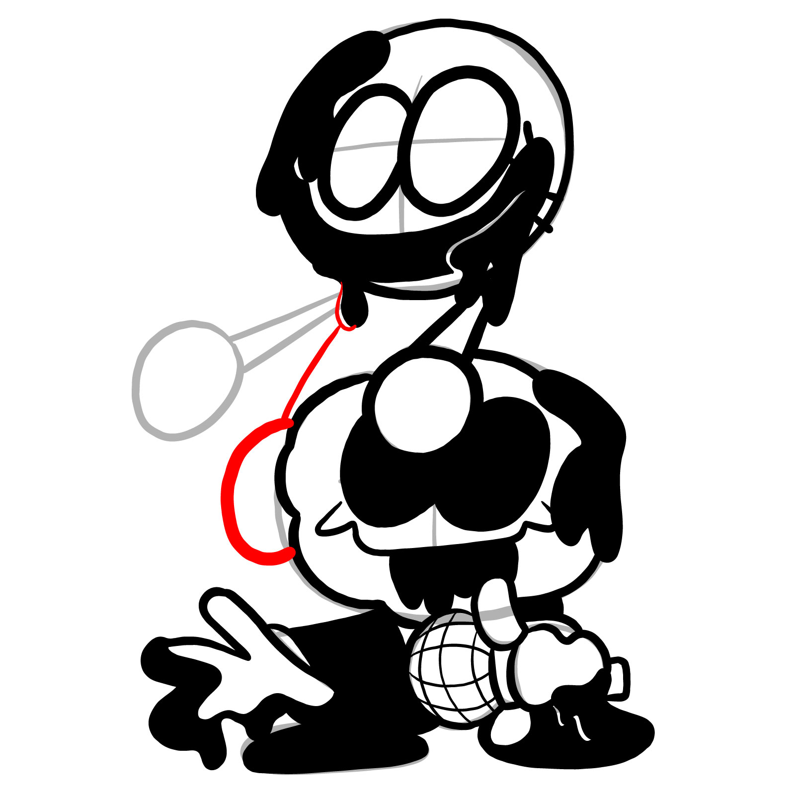 How to draw Pibby Corrupted Skid and Pump - step 30