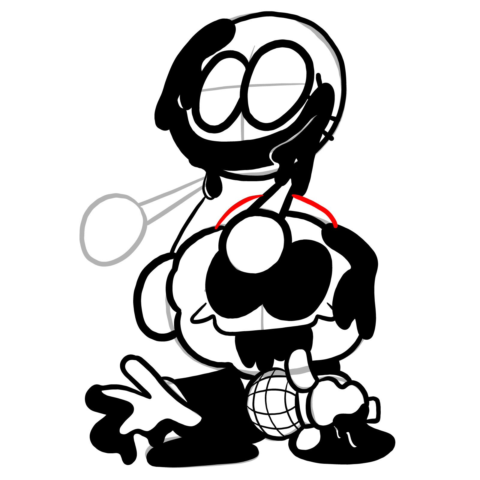 How to draw Pibby Corrupted Skid and Pump - step 31