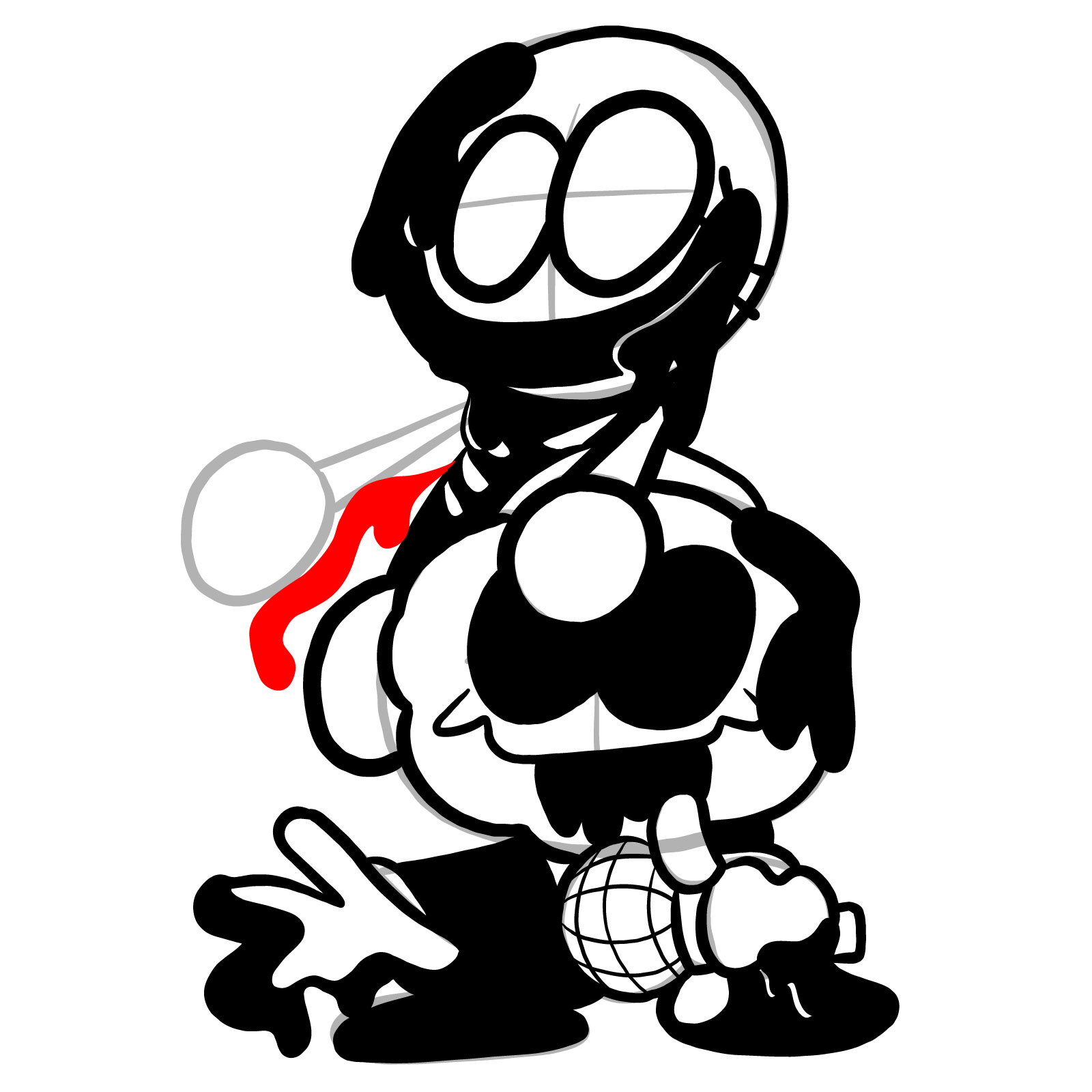 How to draw Pibby Corrupted Skid and Pump - step 33
