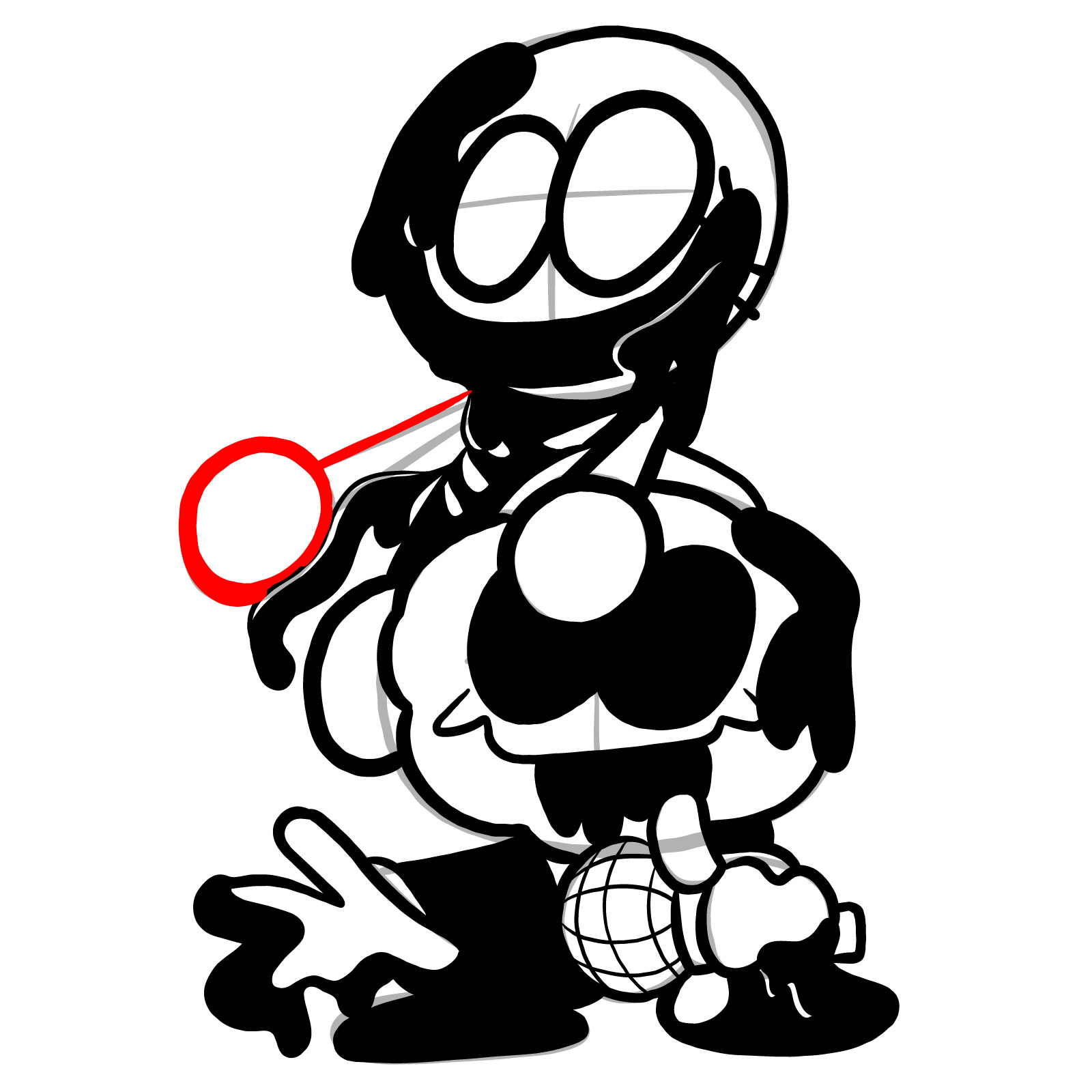 How to draw Pibby Corrupted Skid and Pump - step 35