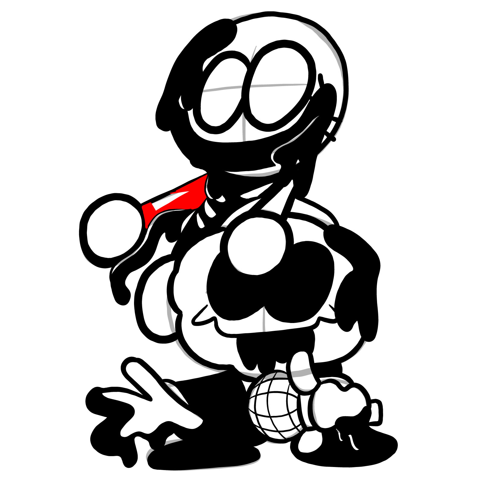 How to draw Pibby Corrupted Skid and Pump - step 36
