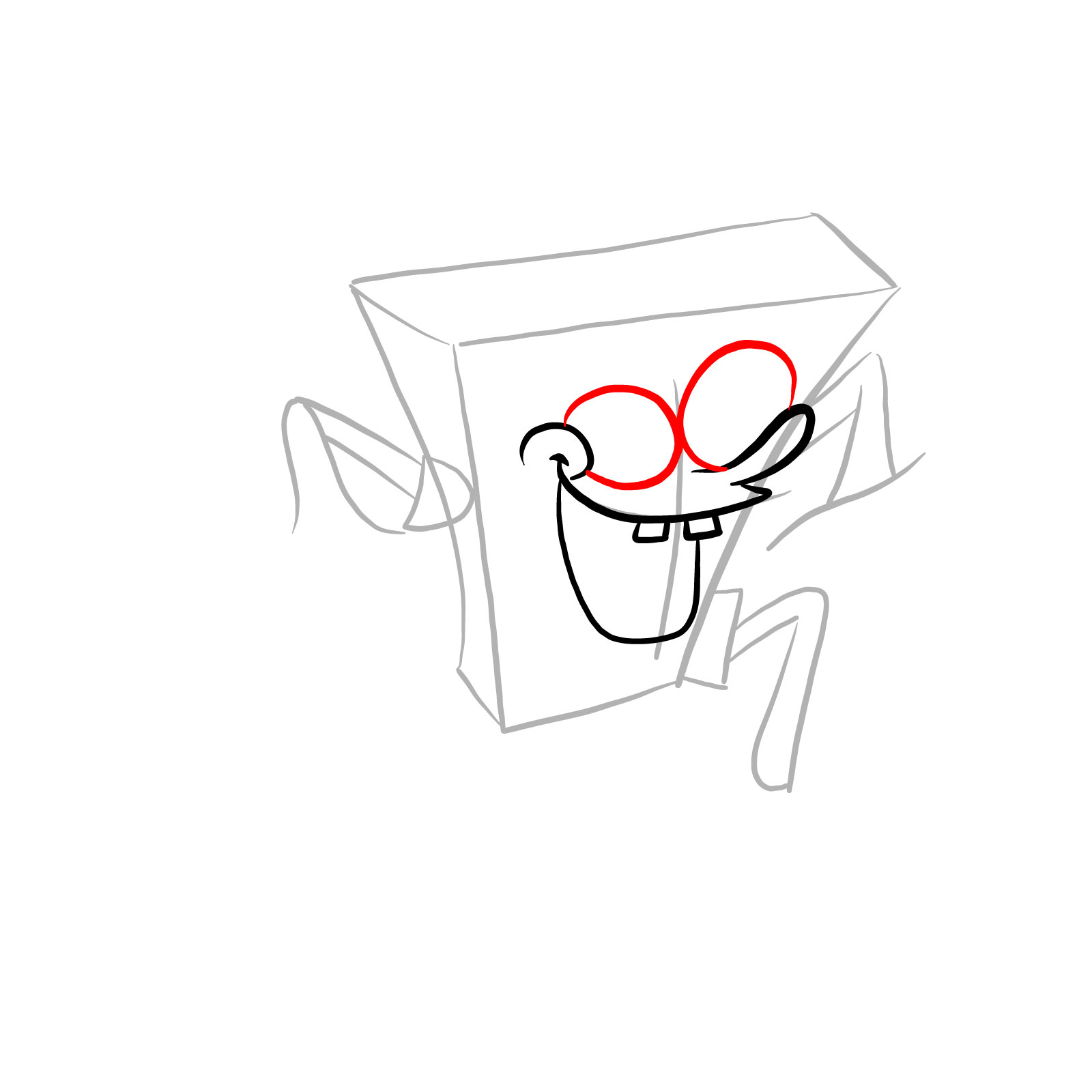 How to draw Corrupted SpongeBob (FNF) - step 07