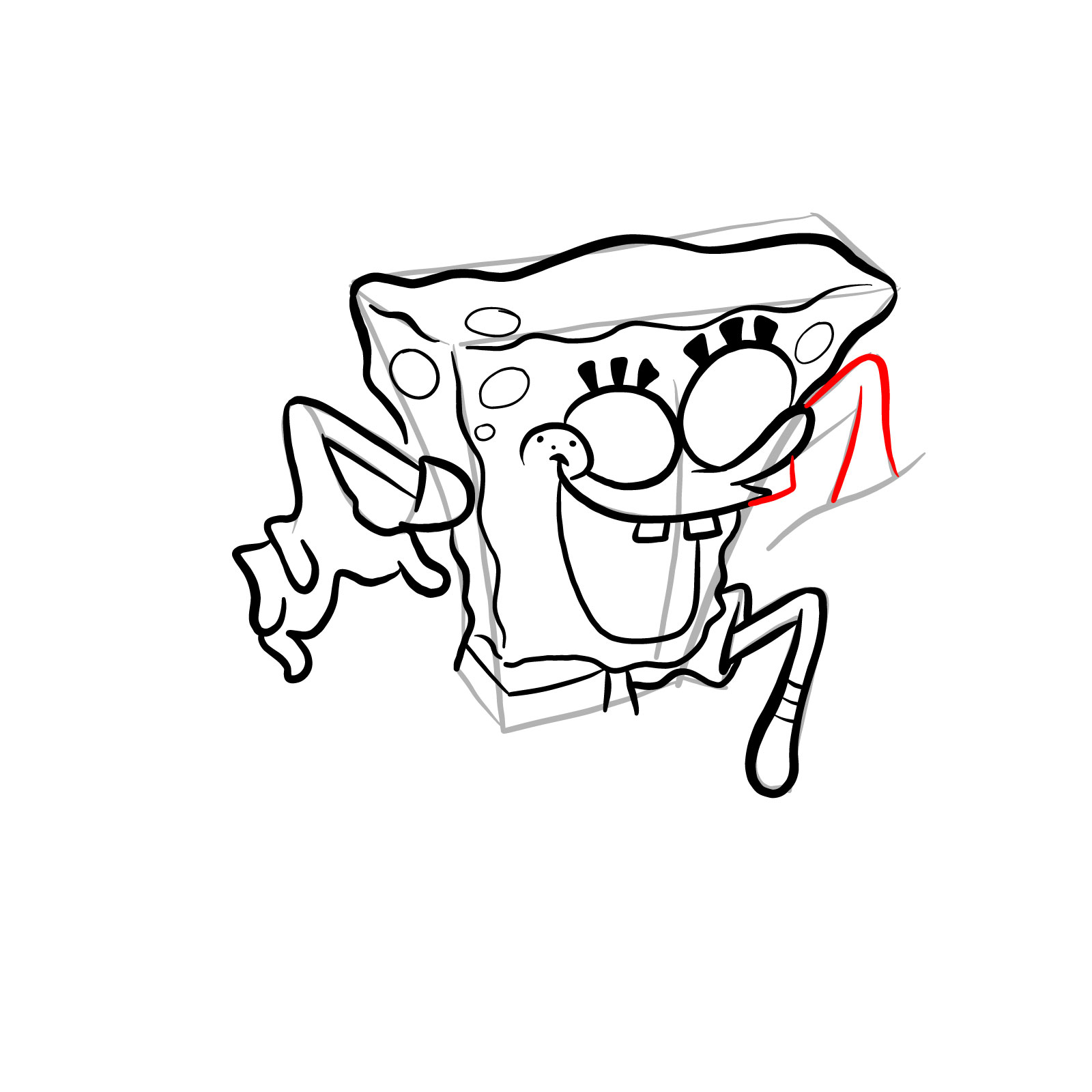 How to draw Corrupted SpongeBob (FNF) - step 19