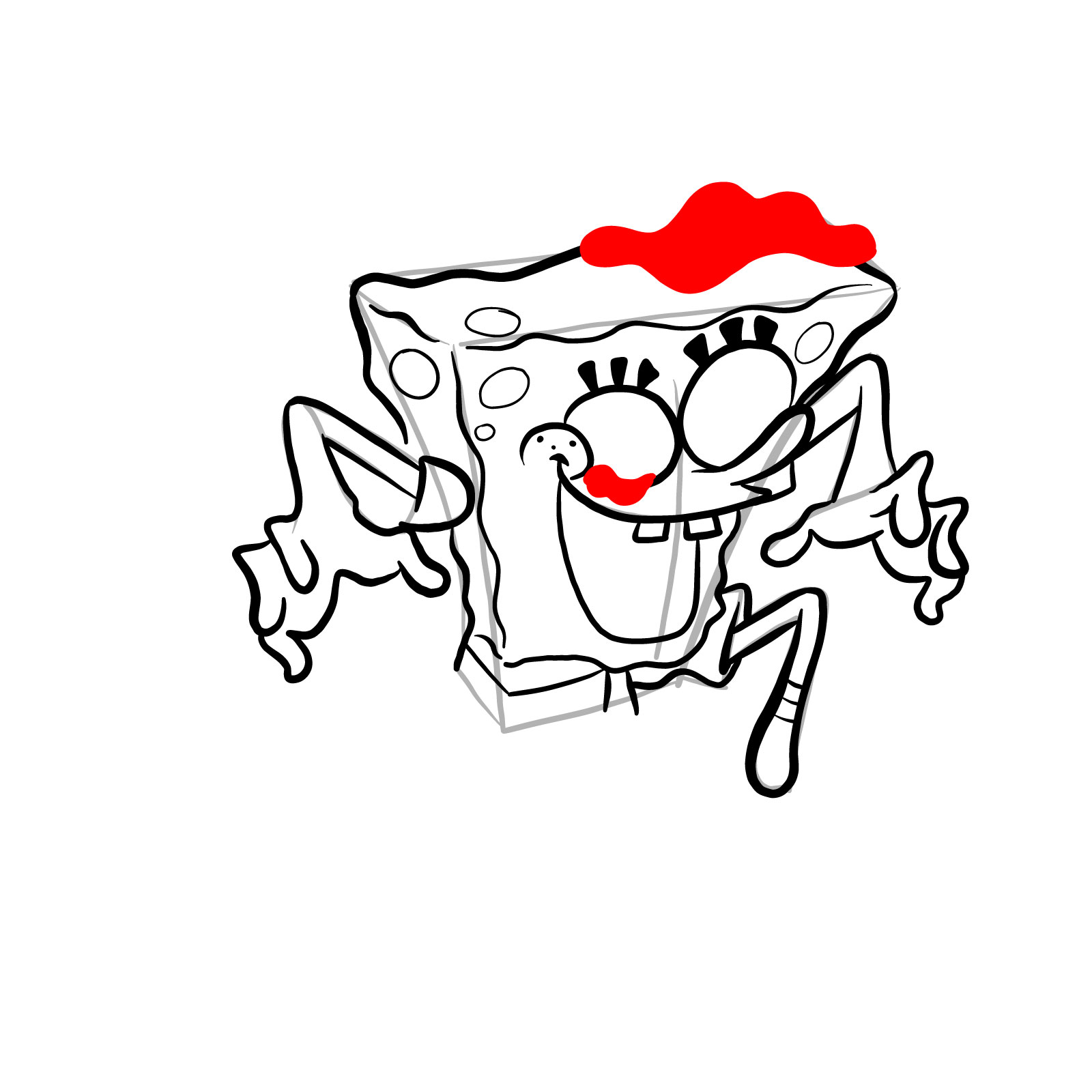 How to draw Corrupted SpongeBob (FNF) - step 22