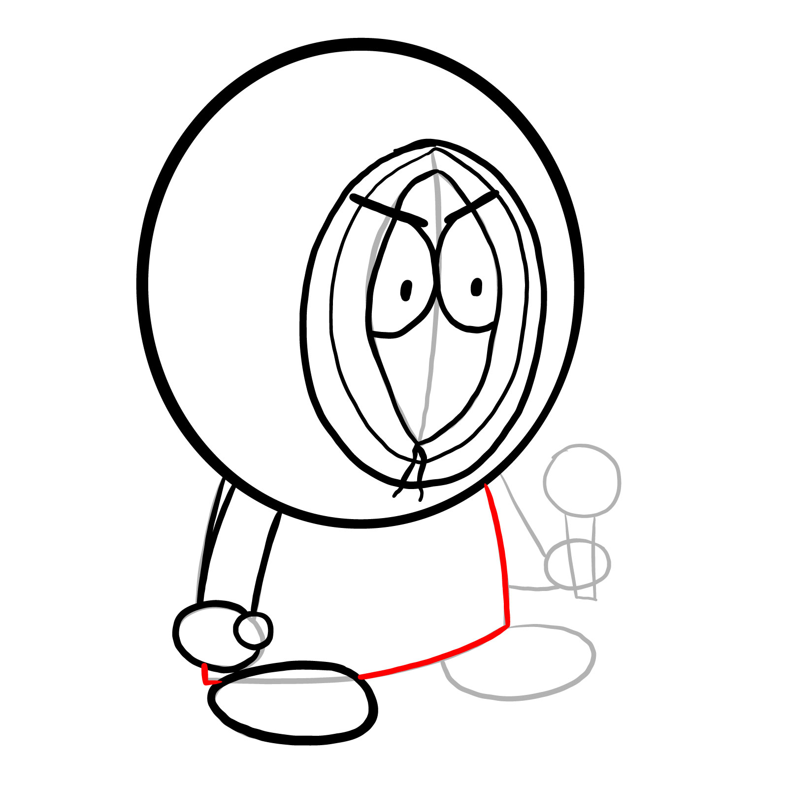 How to draw Kenny (FNF vs Kenny) - step 13