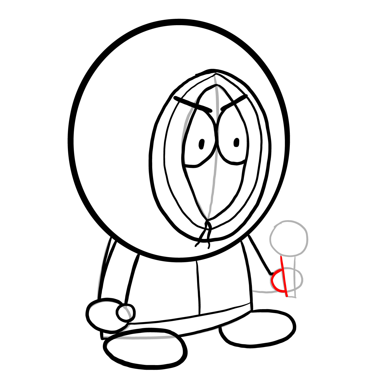 How to draw Kenny (FNF vs Kenny) - step 17