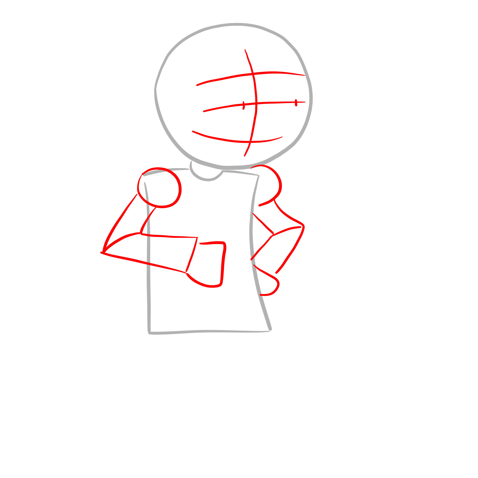 How to draw Dave from FNF - step 02