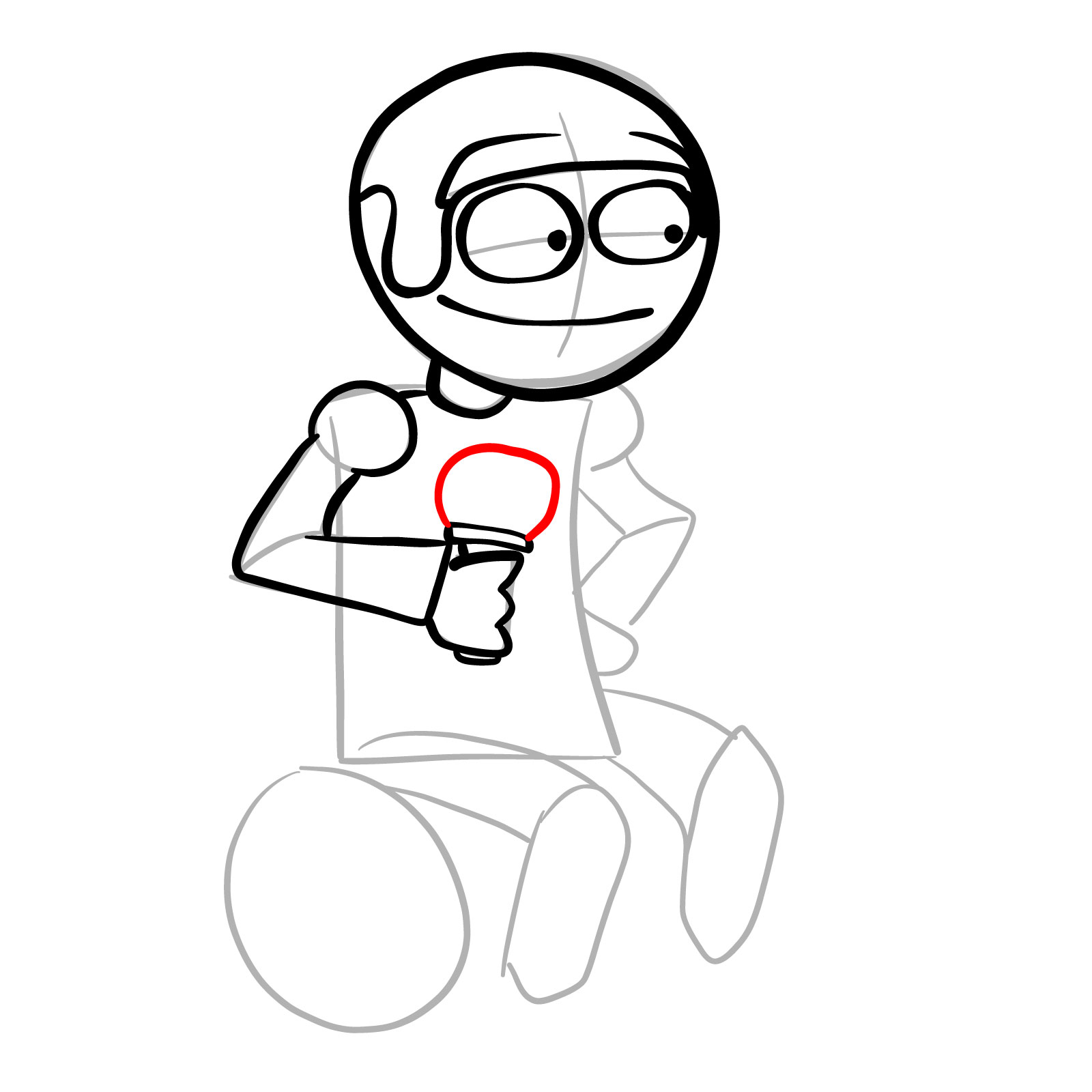 How to draw Dave from FNF - step 12