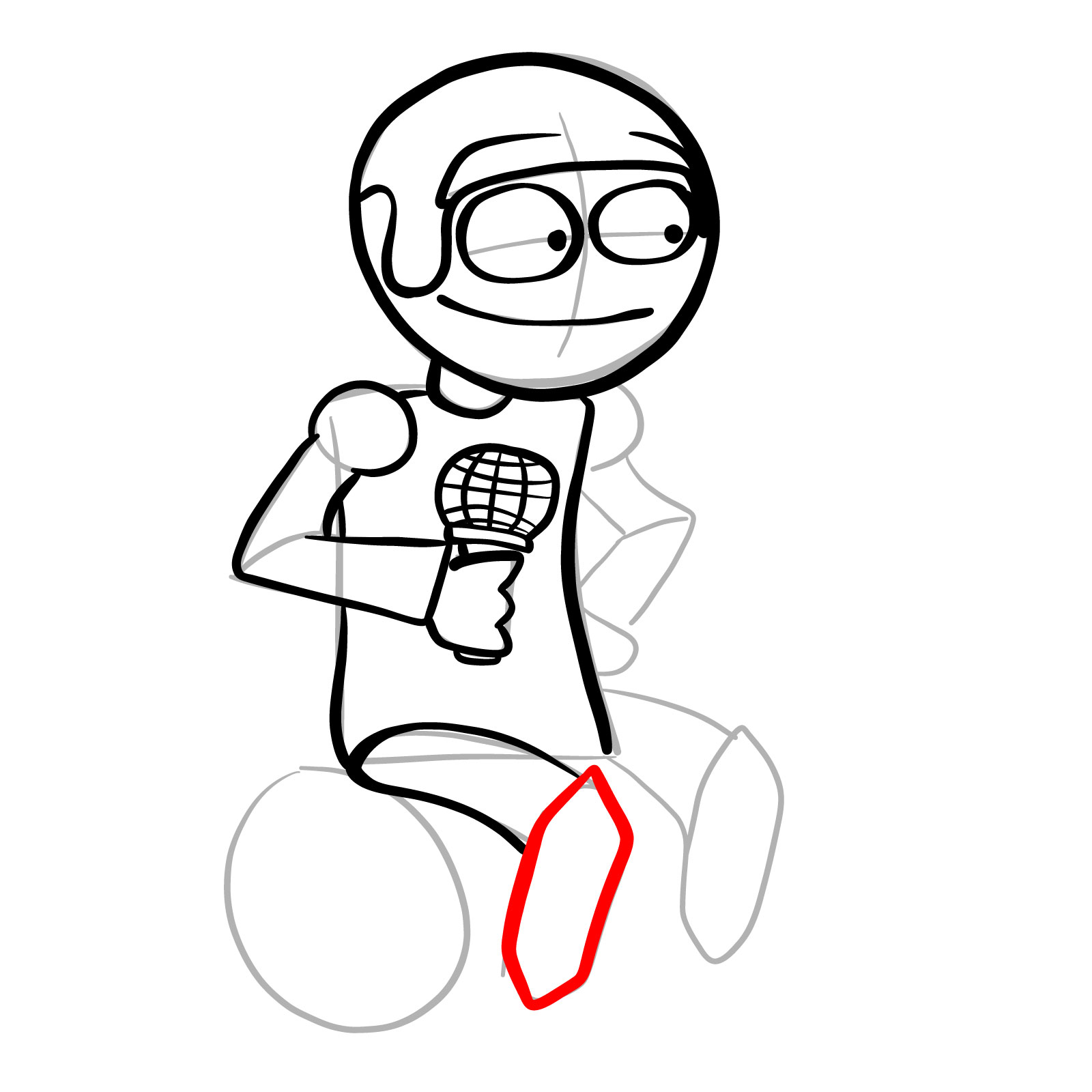 How to draw Dave from FNF - step 17