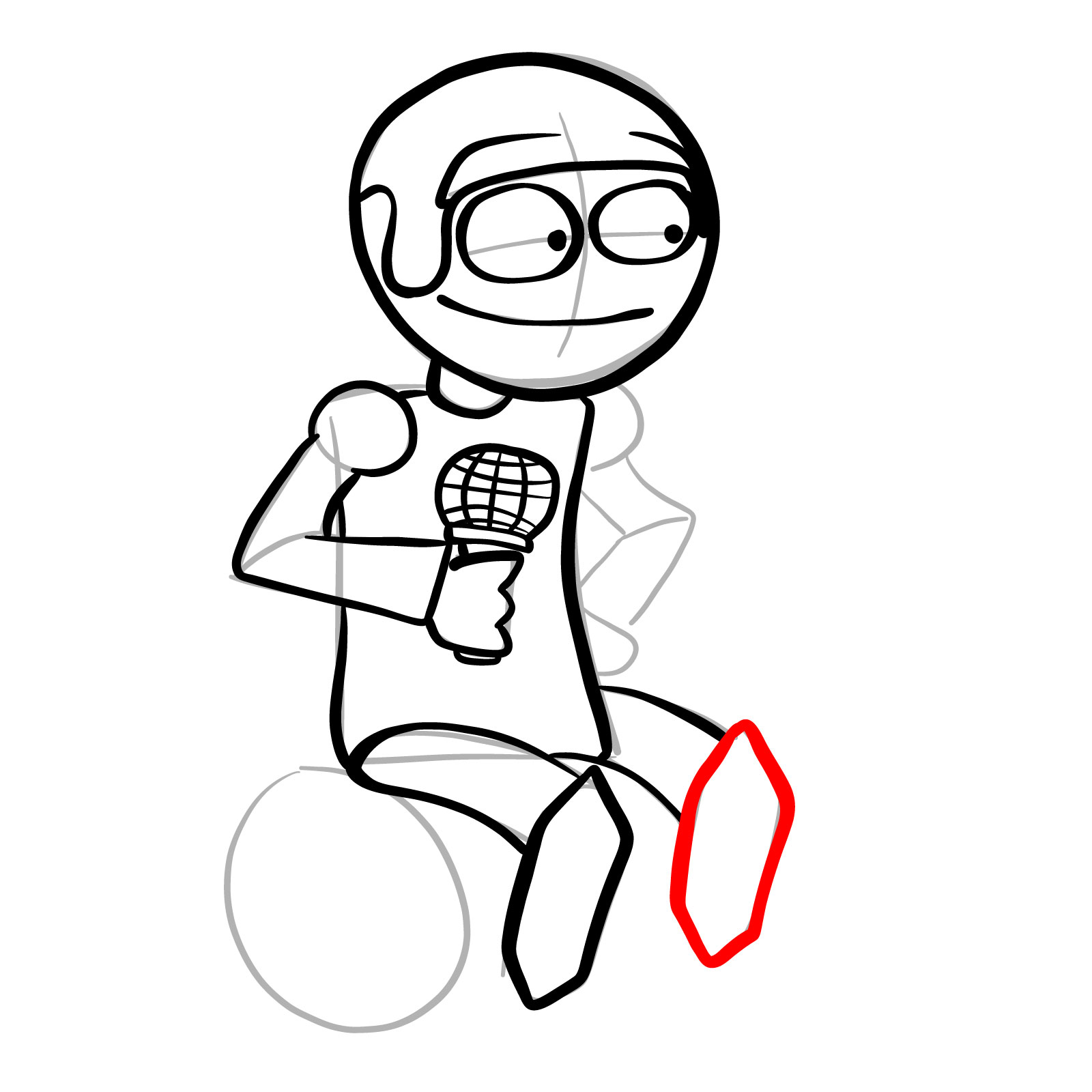 How to draw Dave from FNF - step 19