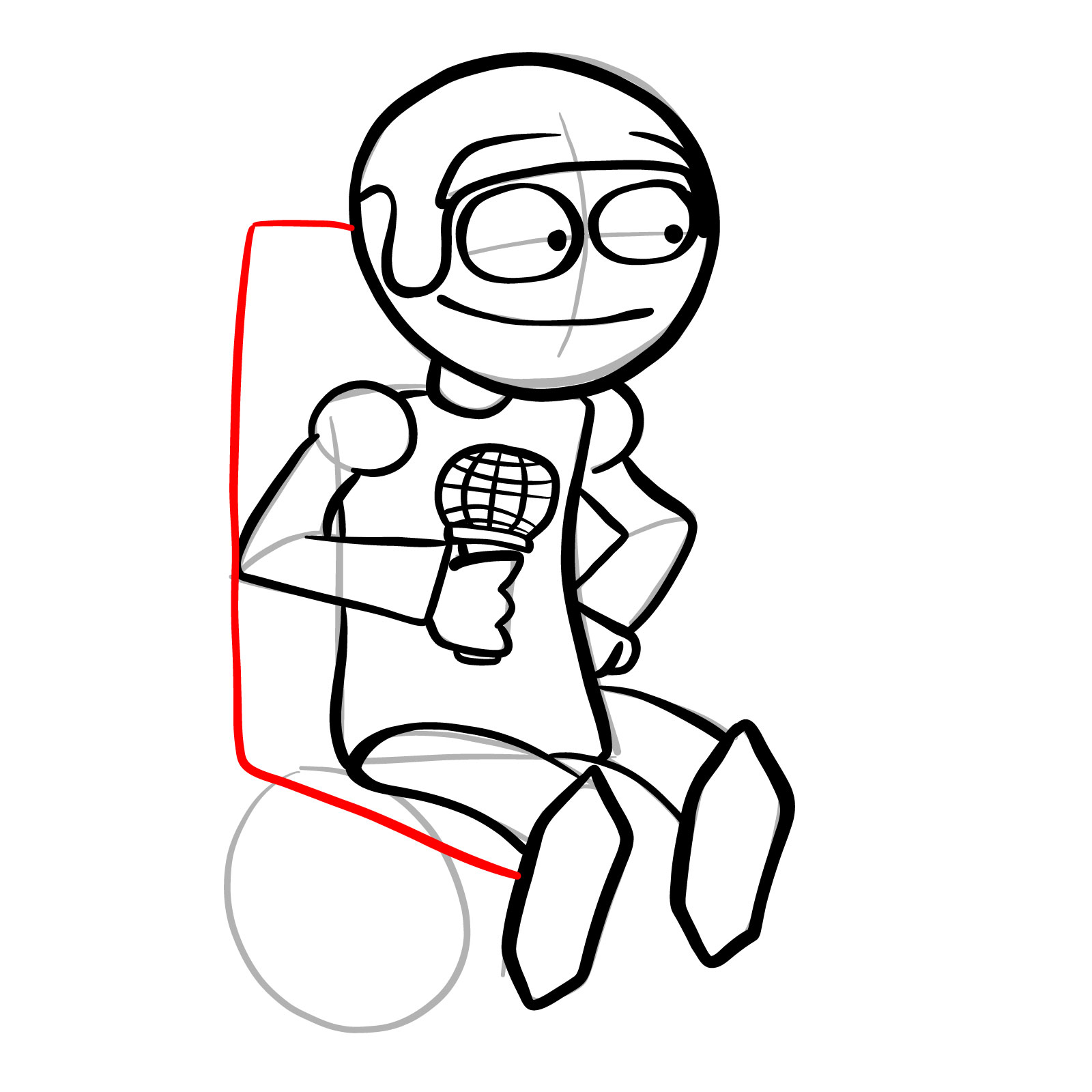 How to draw Dave from FNF - step 22