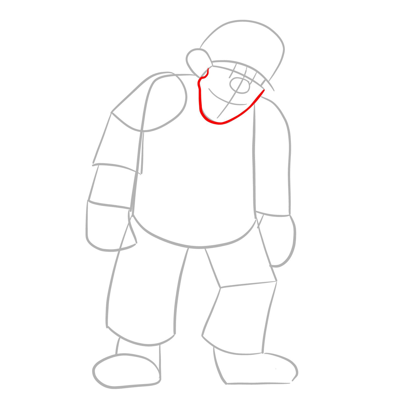 How to draw MX (MARIO EXE) - step 04