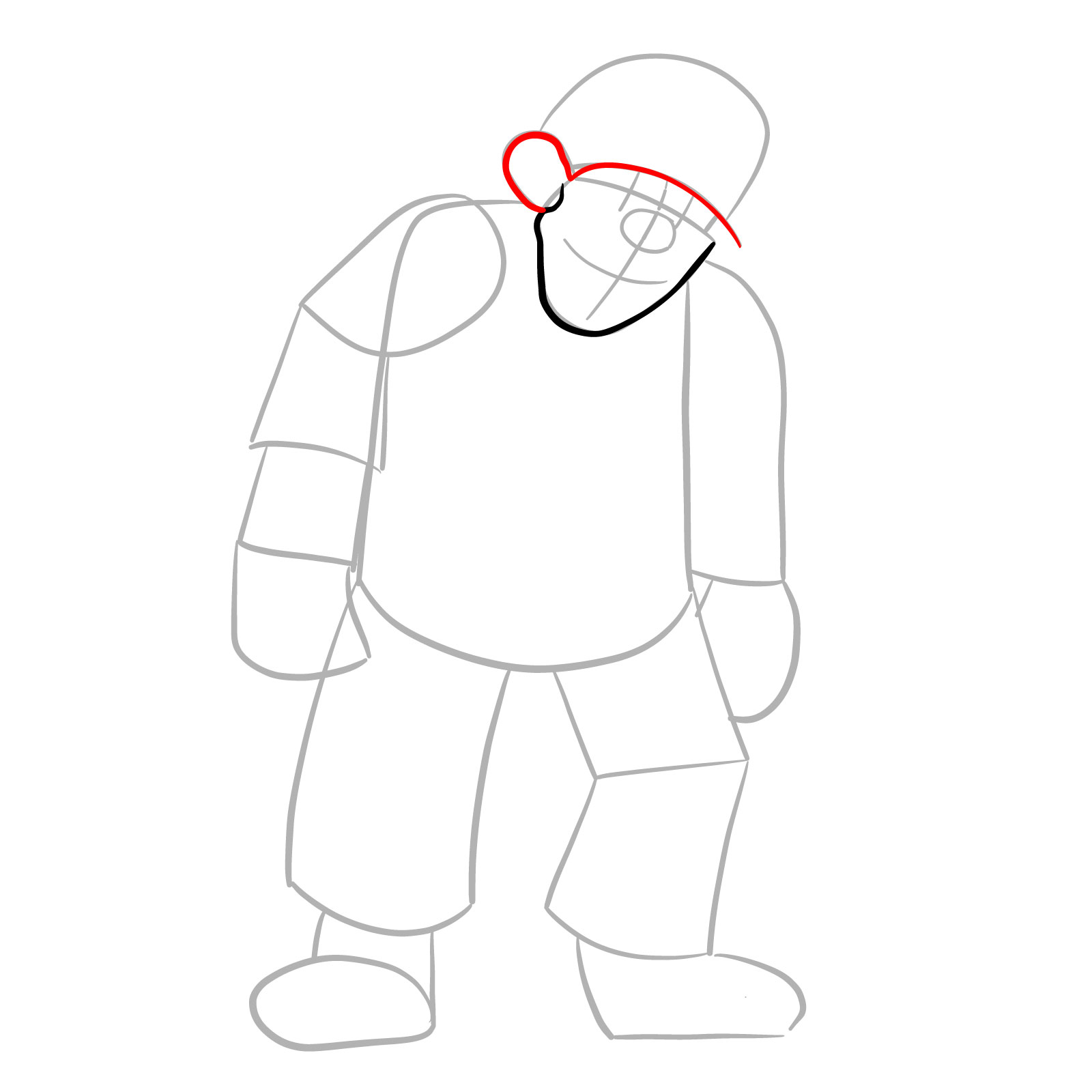 How to draw MX (MARIO EXE) - step 05
