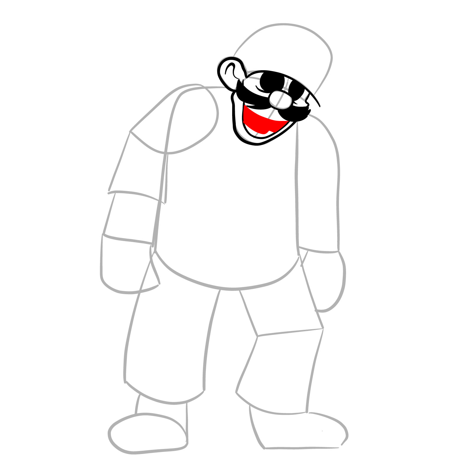 How to draw MX (MARIO EXE) - step 10