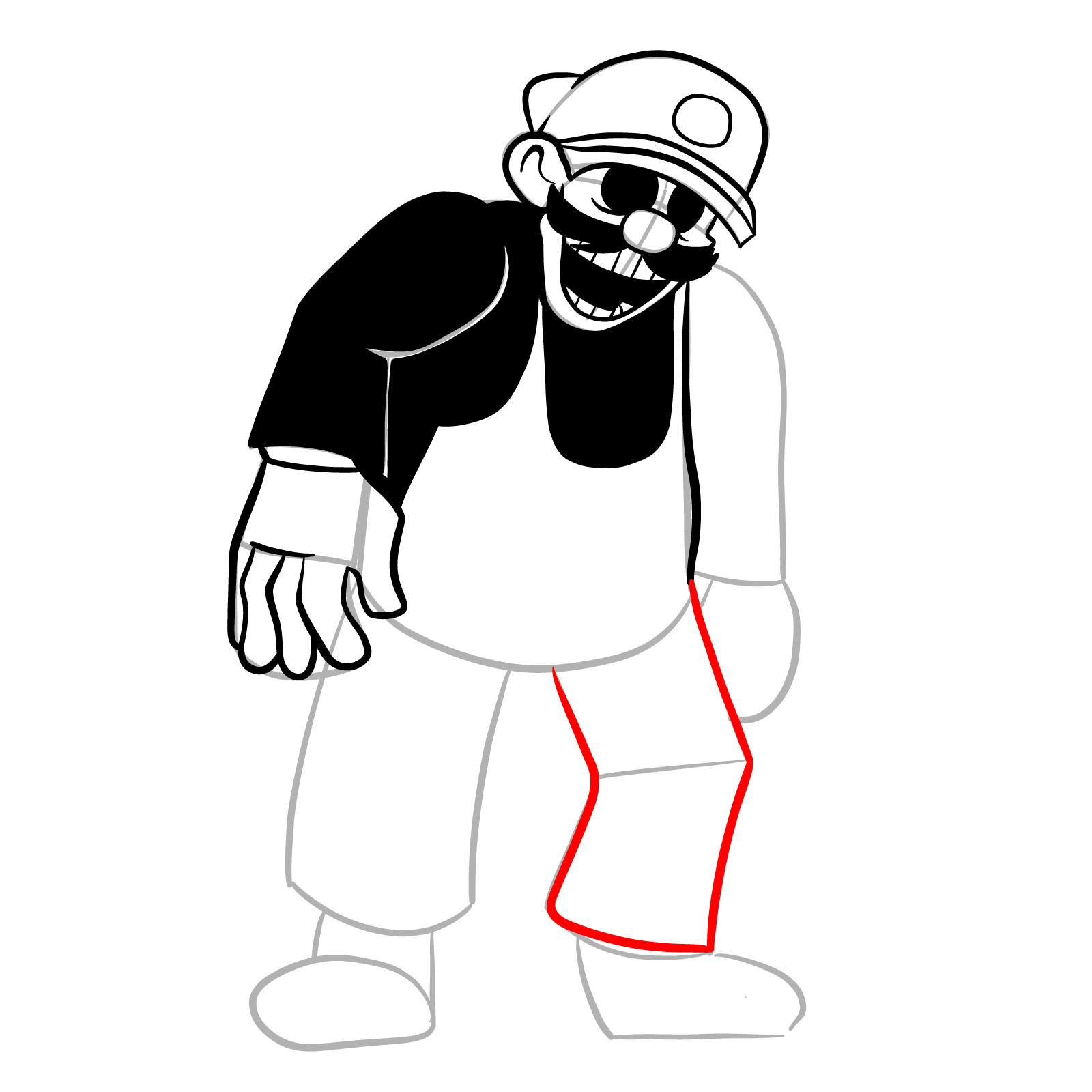 How to draw MX (MARIO EXE) - step 21