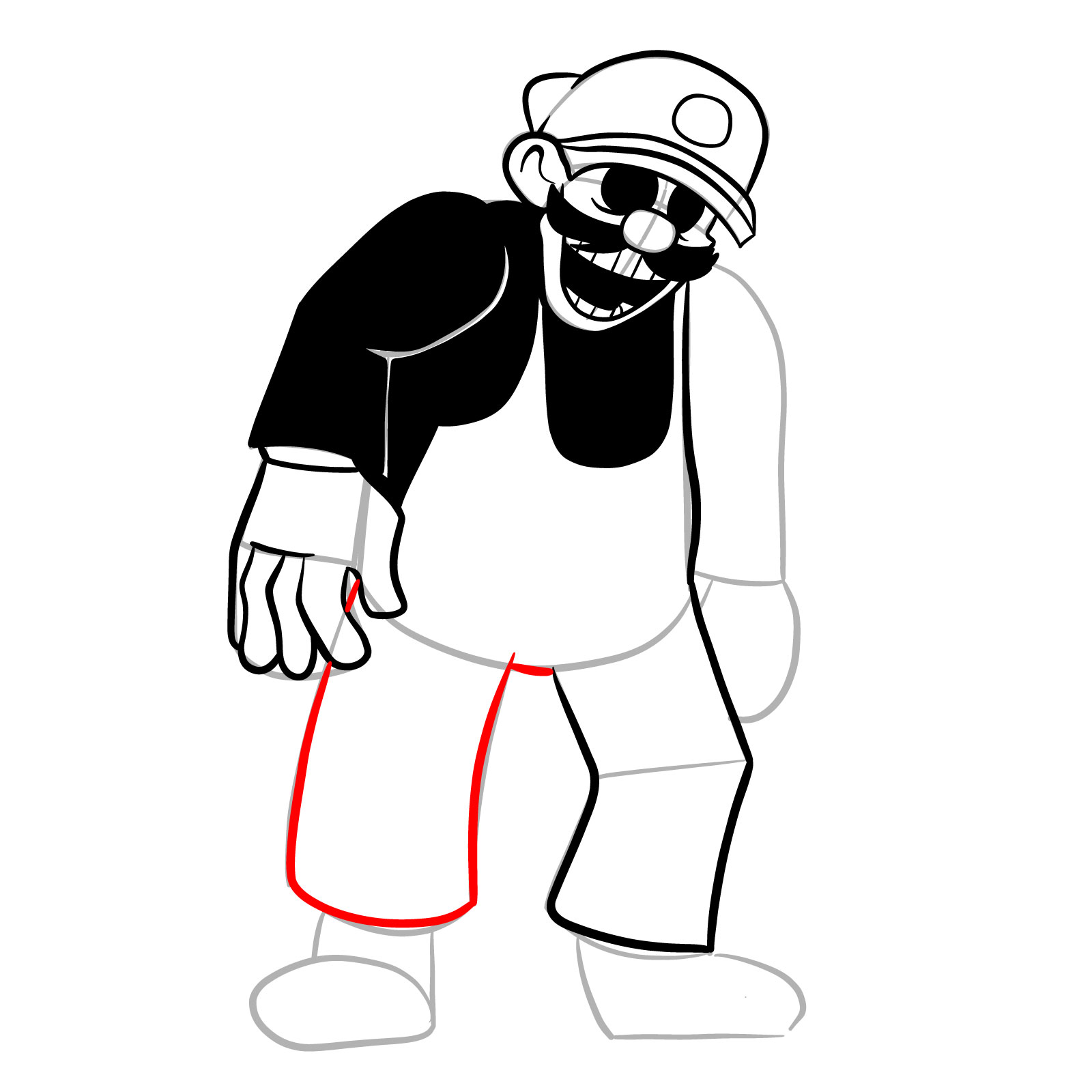How to draw MX (MARIO EXE) - step 22