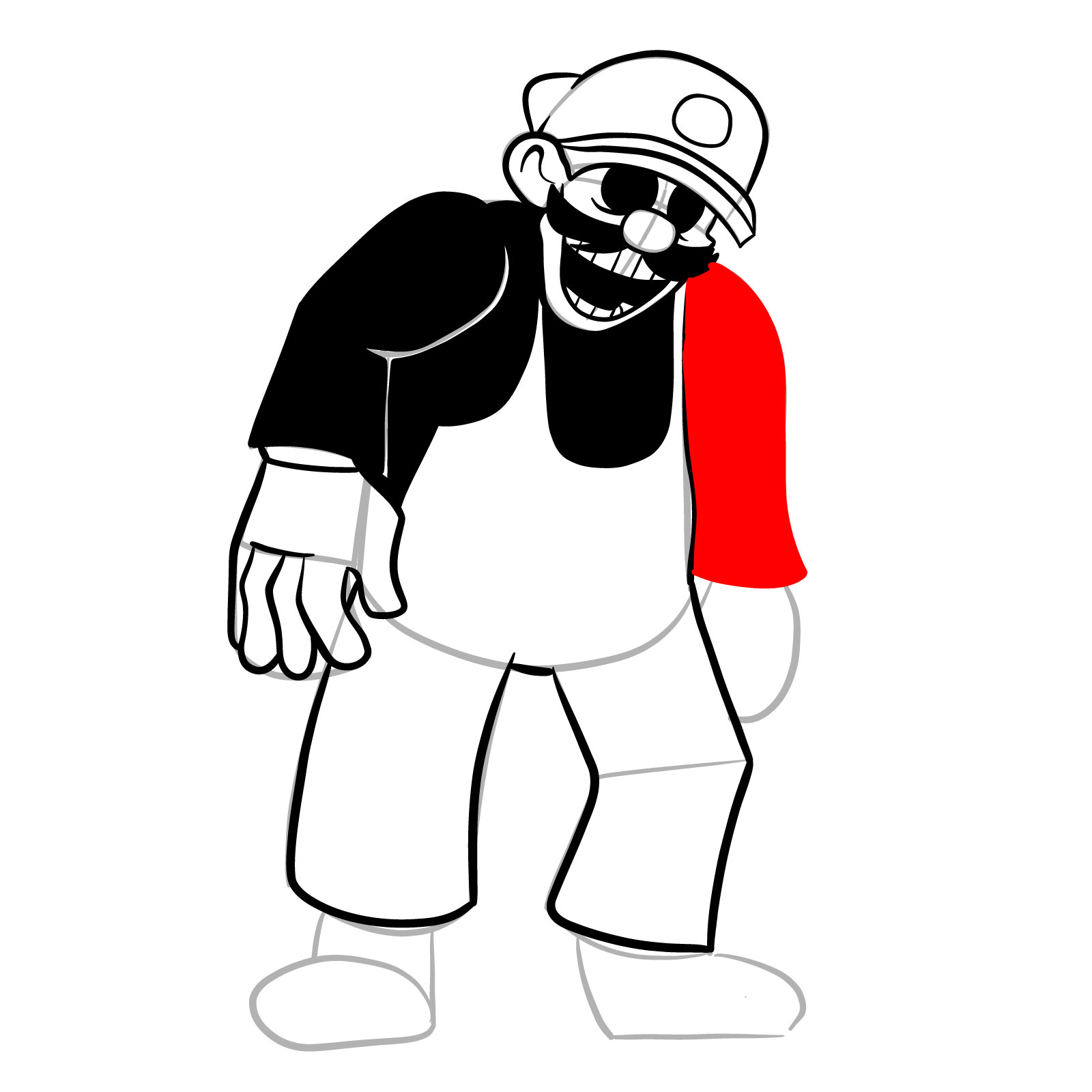 How to draw MX (MARIO EXE) - step 23