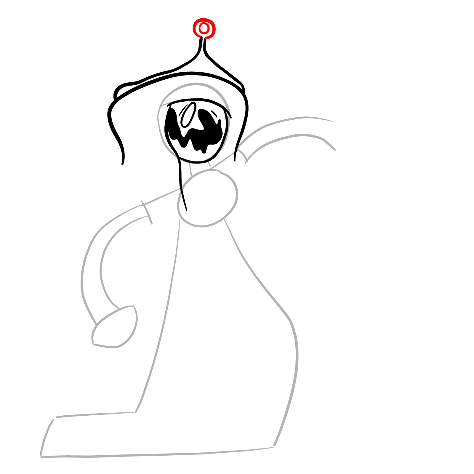 How to draw Pibby Corrupted Princess Bubblegum - step 09