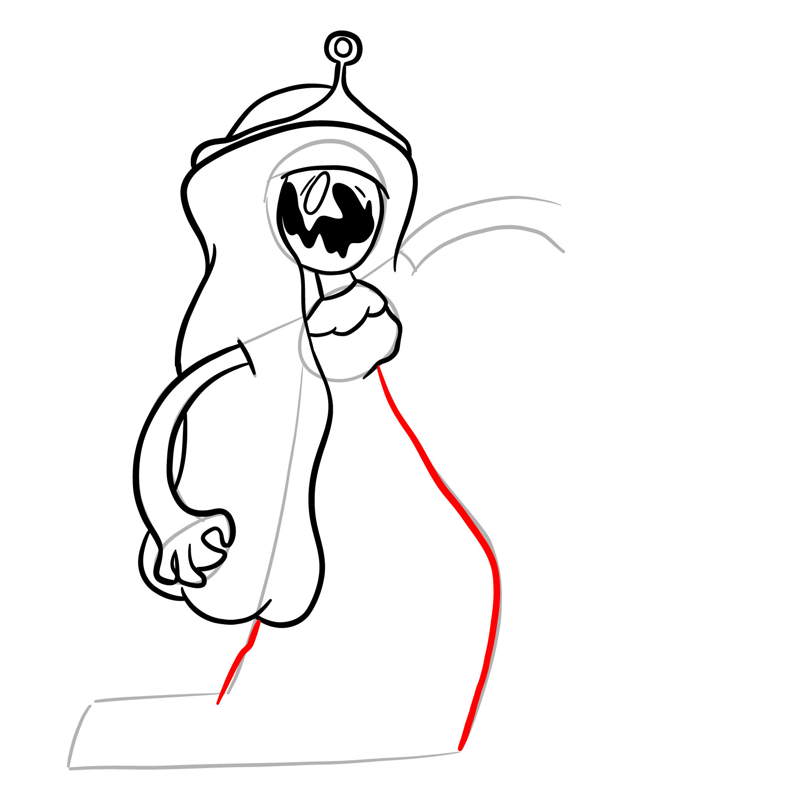 How to draw Pibby Corrupted Princess Bubblegum - step 16