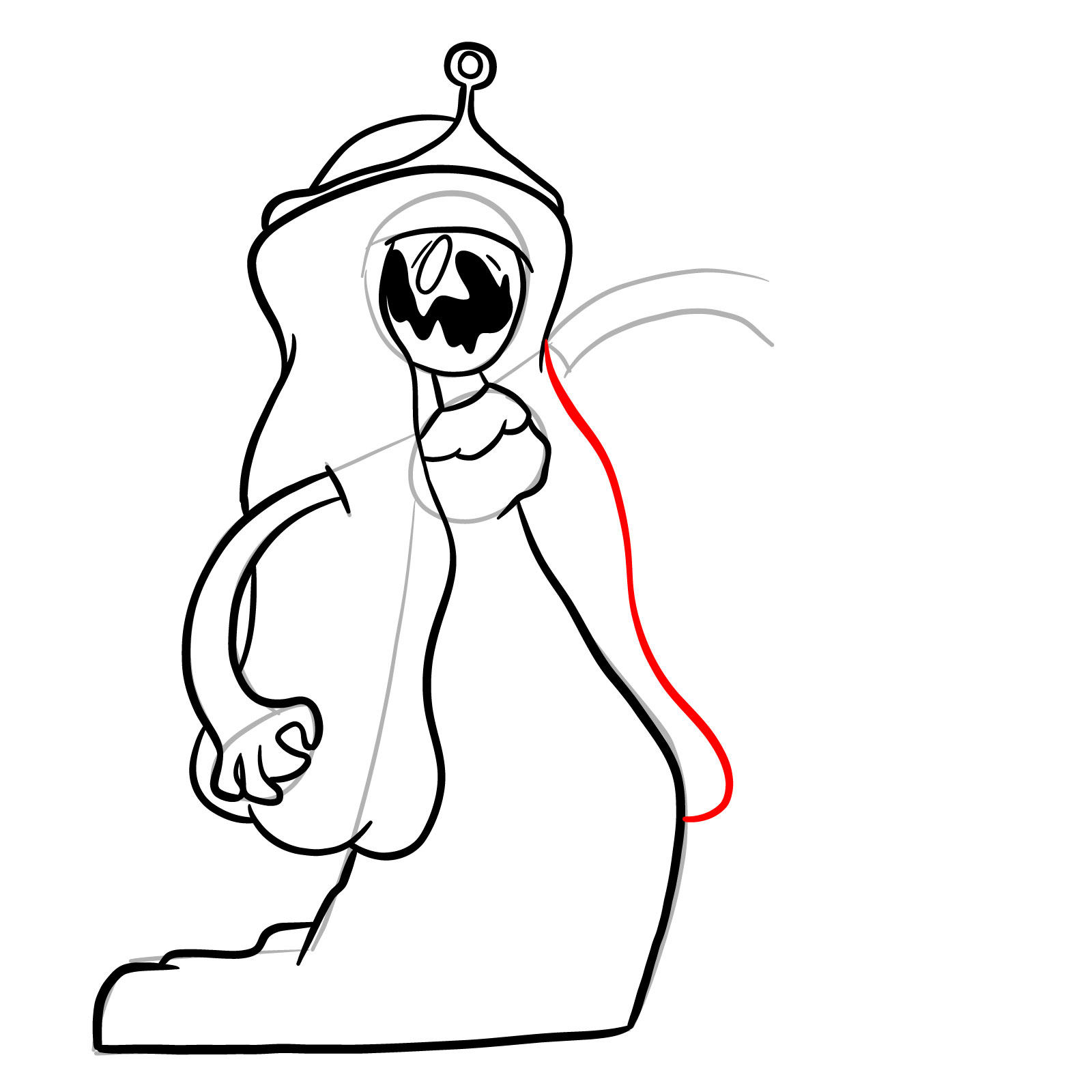 How to draw Pibby Corrupted Princess Bubblegum - step 18