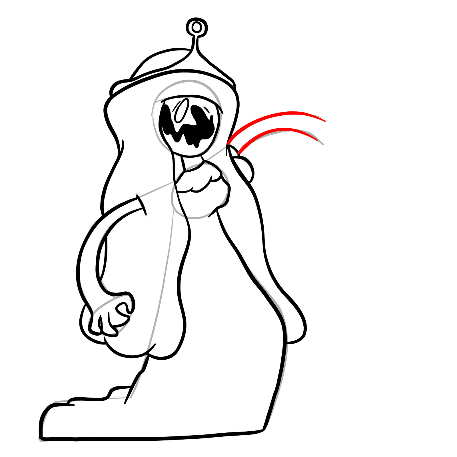 How to draw Pibby Corrupted Princess Bubblegum - step 20