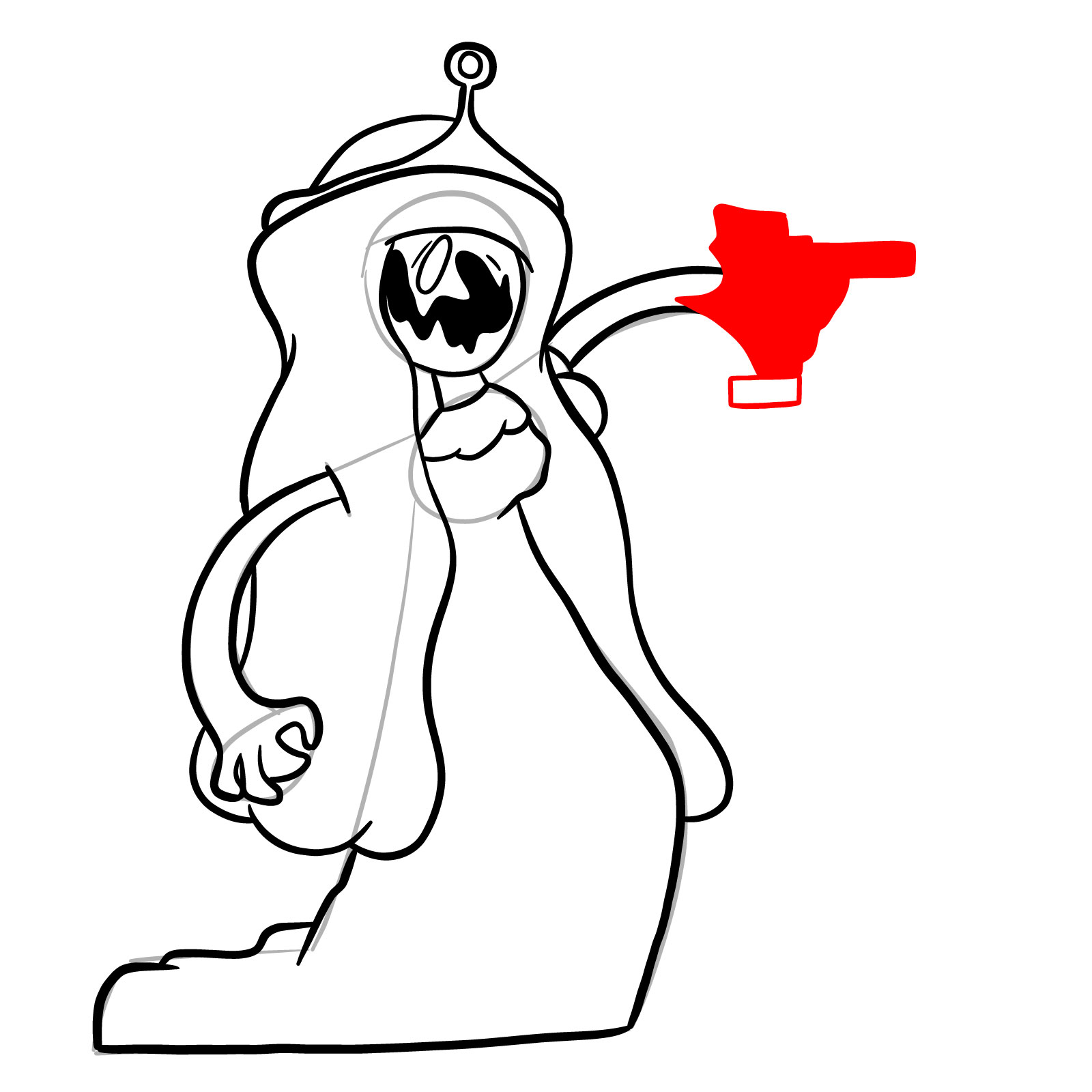 How to draw Pibby Corrupted Princess Bubblegum - step 21