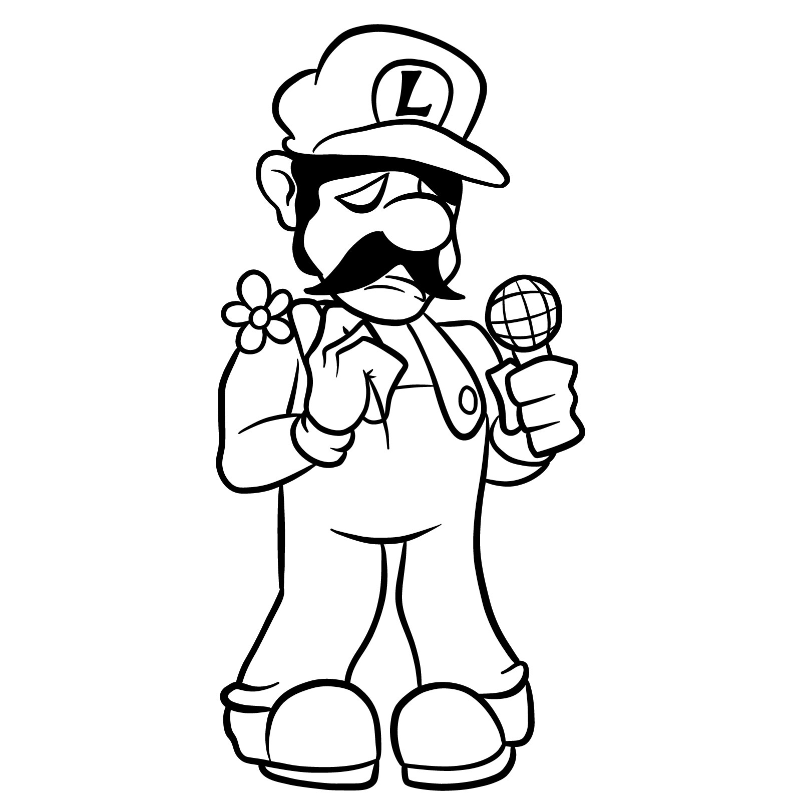 How to draw Beta Luigi from FNF - final step