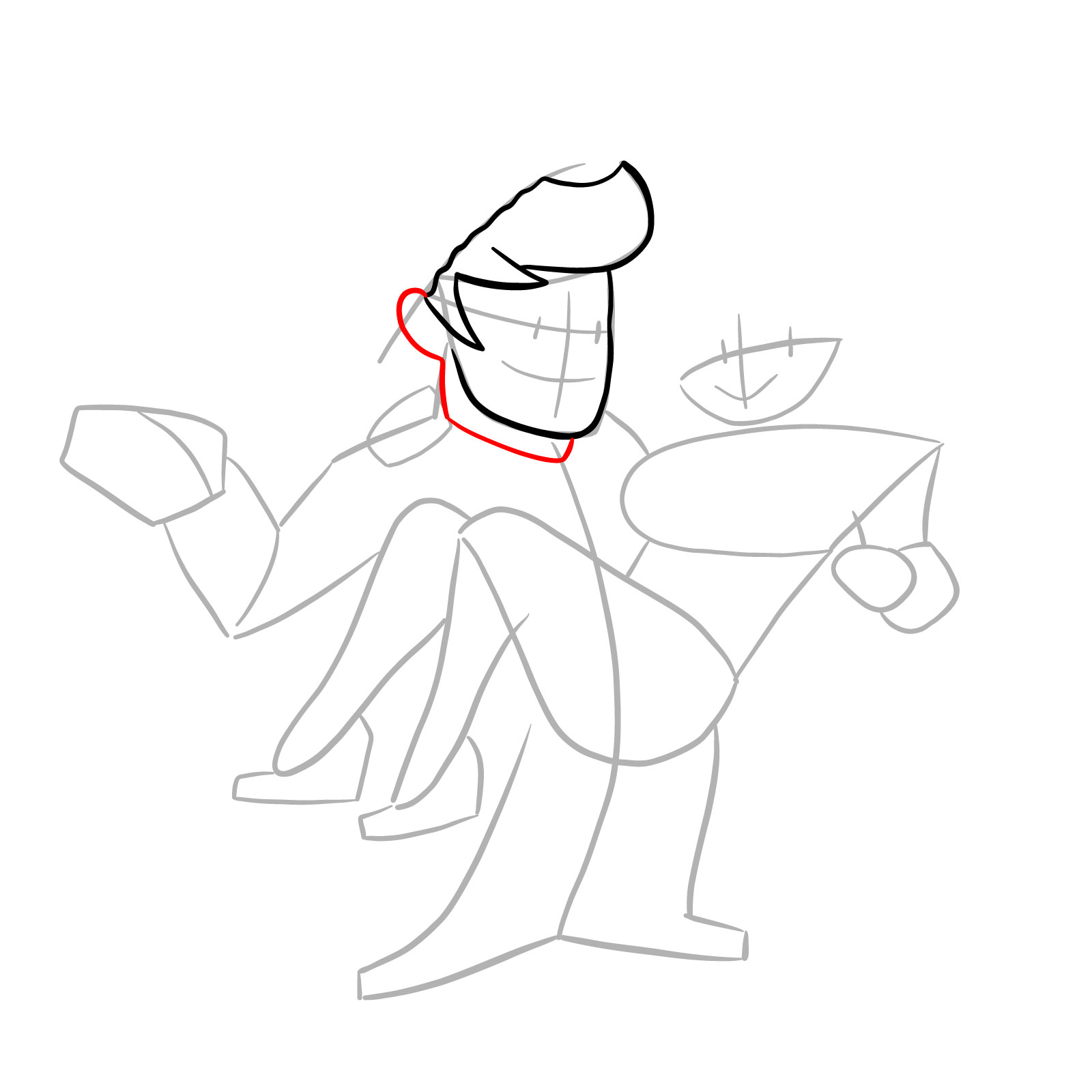 How to draw FNF Soft Daddy and Mommy - step 07