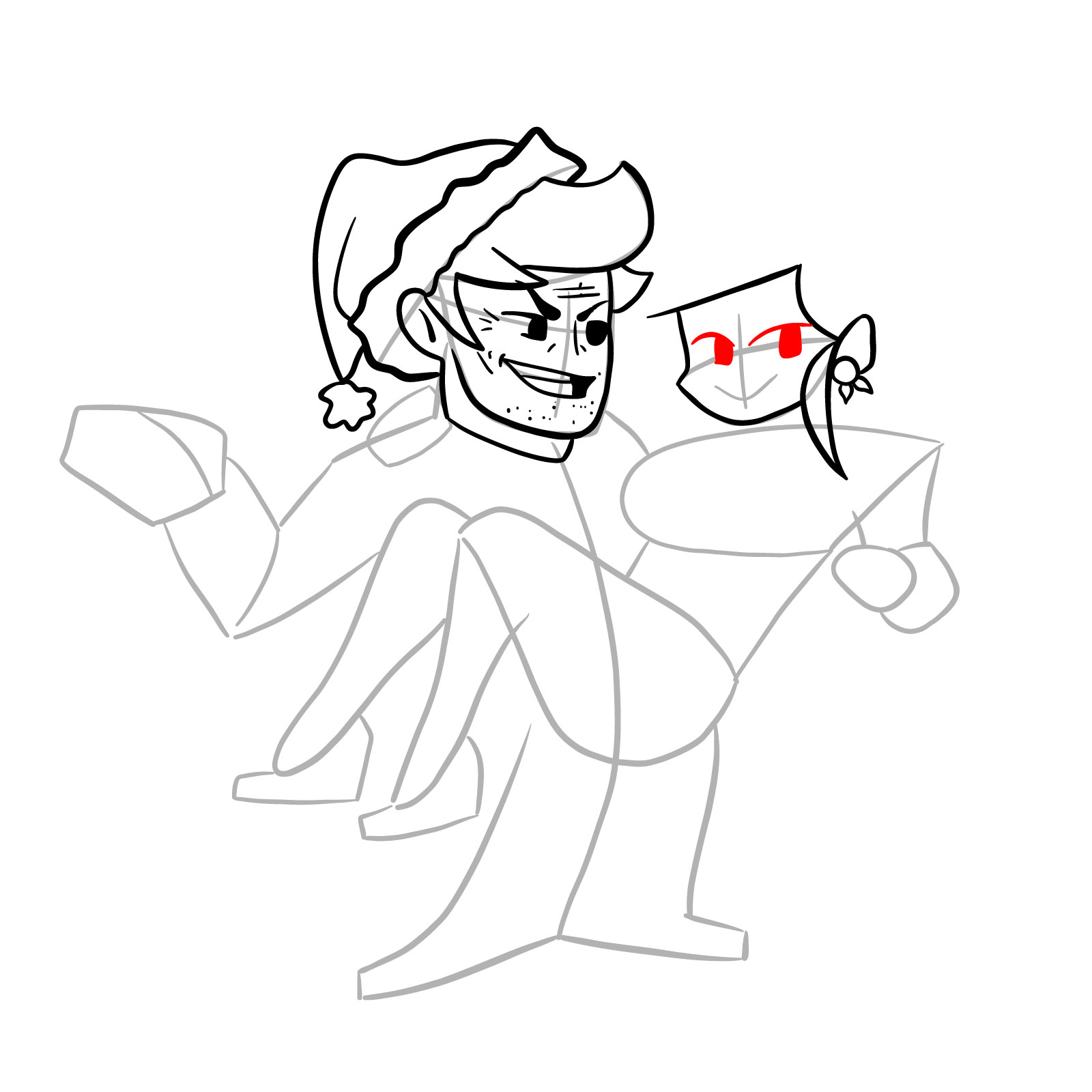 How to draw FNF Soft Daddy and Mommy - step 17