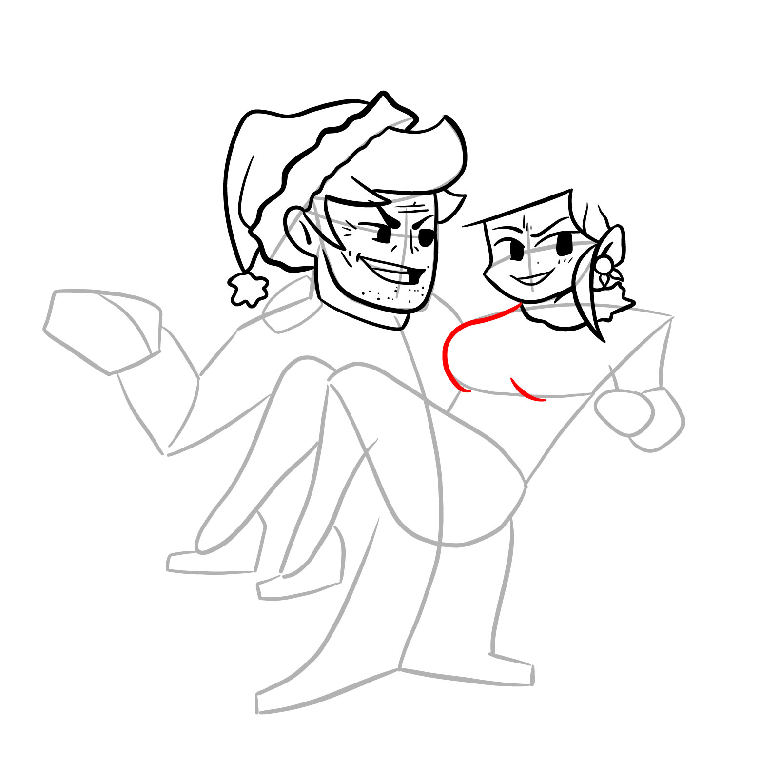 How to draw FNF Soft Daddy and Mommy - step 21