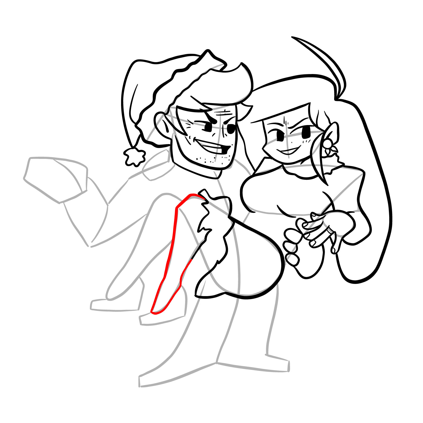 How to draw FNF Soft Daddy and Mommy - step 29