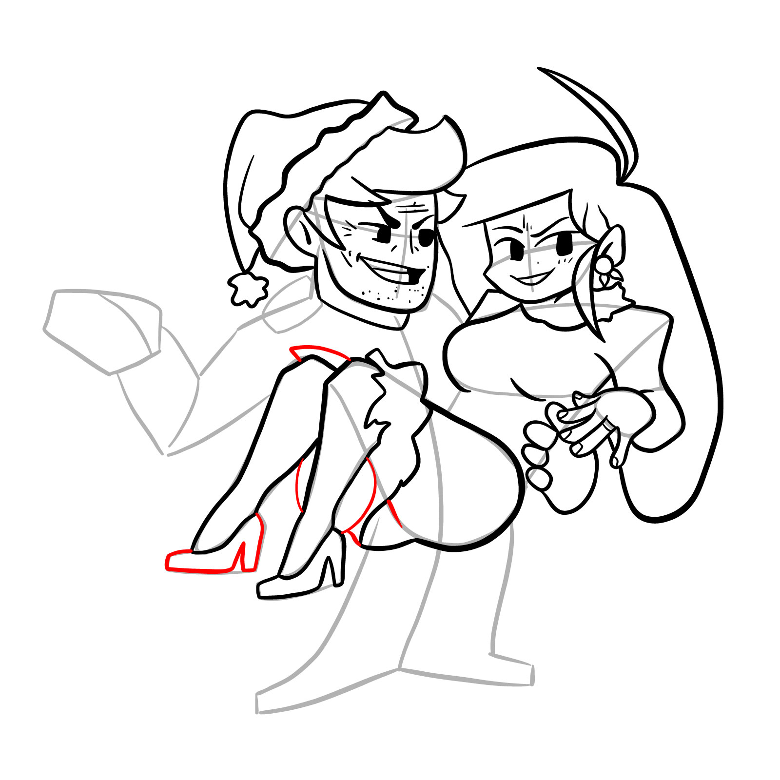 How to draw FNF Soft Daddy and Mommy - step 32