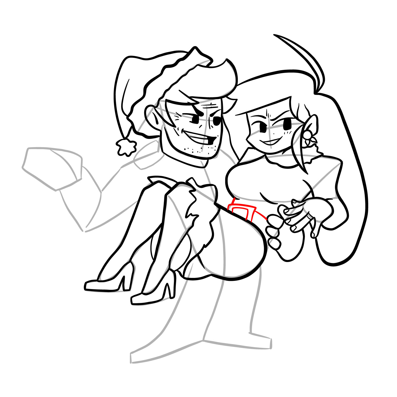 How to draw FNF Soft Daddy and Mommy - step 33