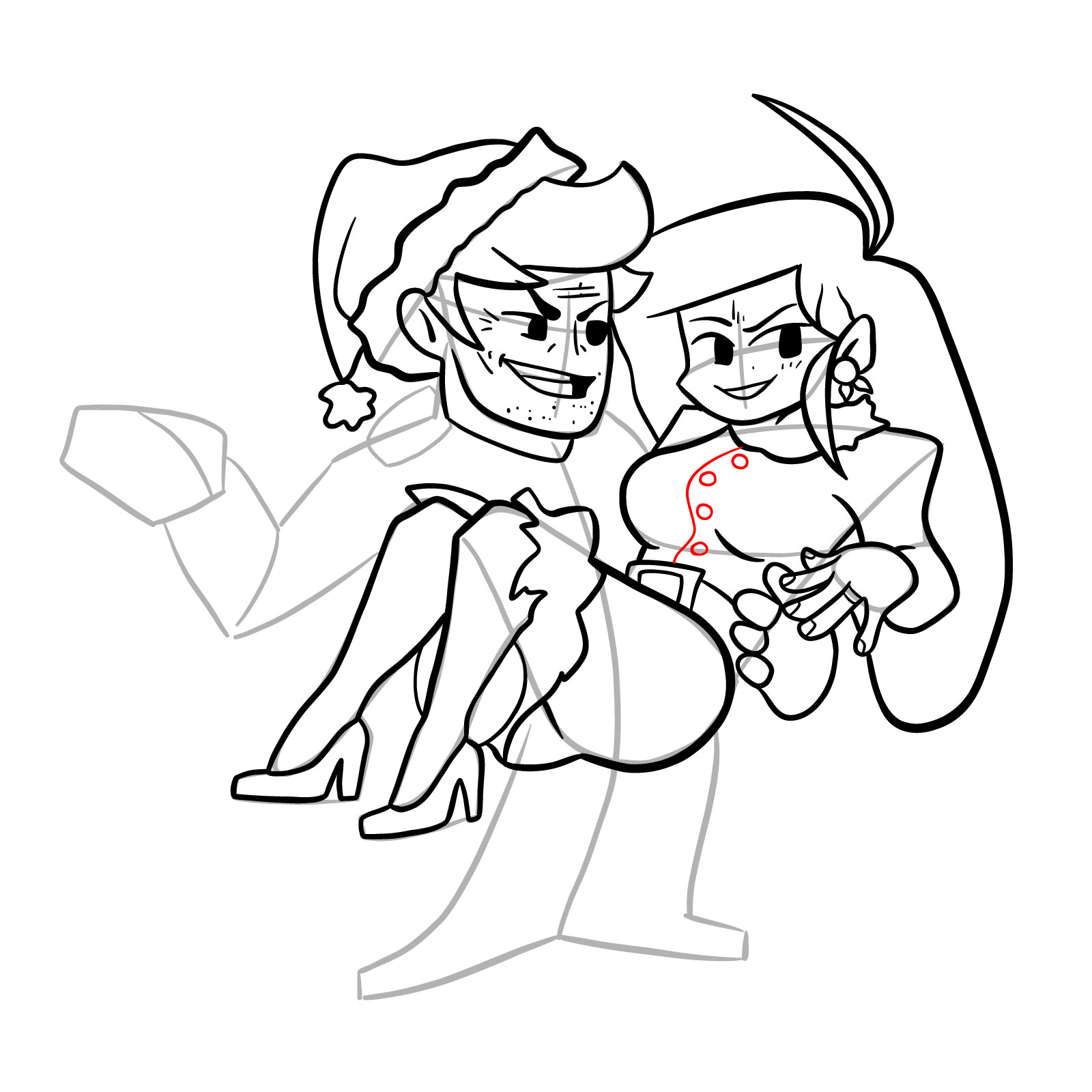 How to draw FNF Soft Daddy and Mommy - step 34