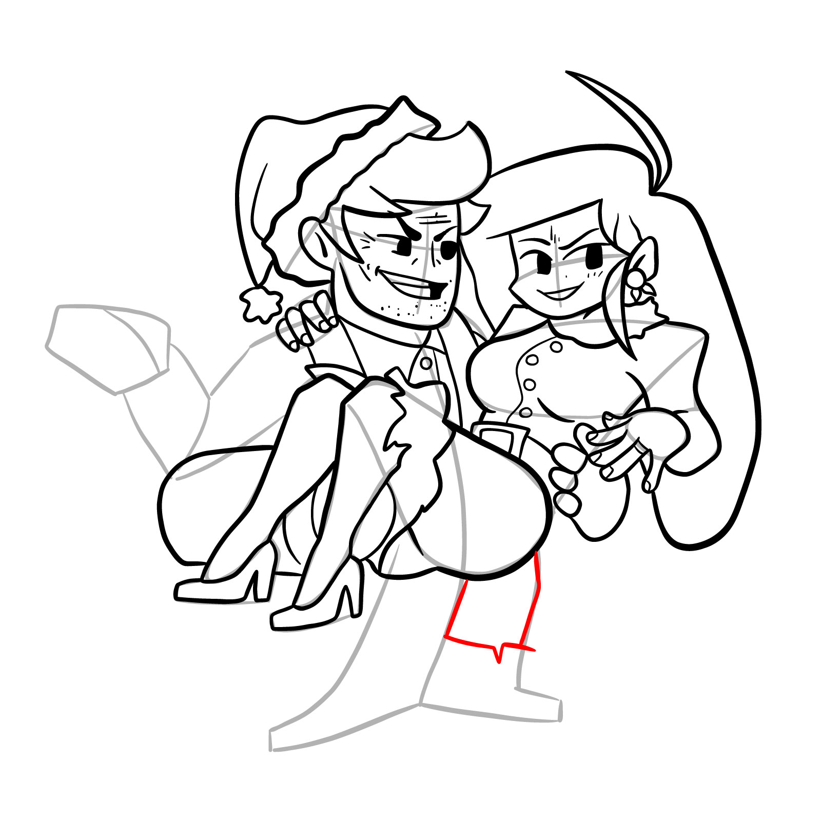 How to draw FNF Soft Daddy and Mommy - step 39