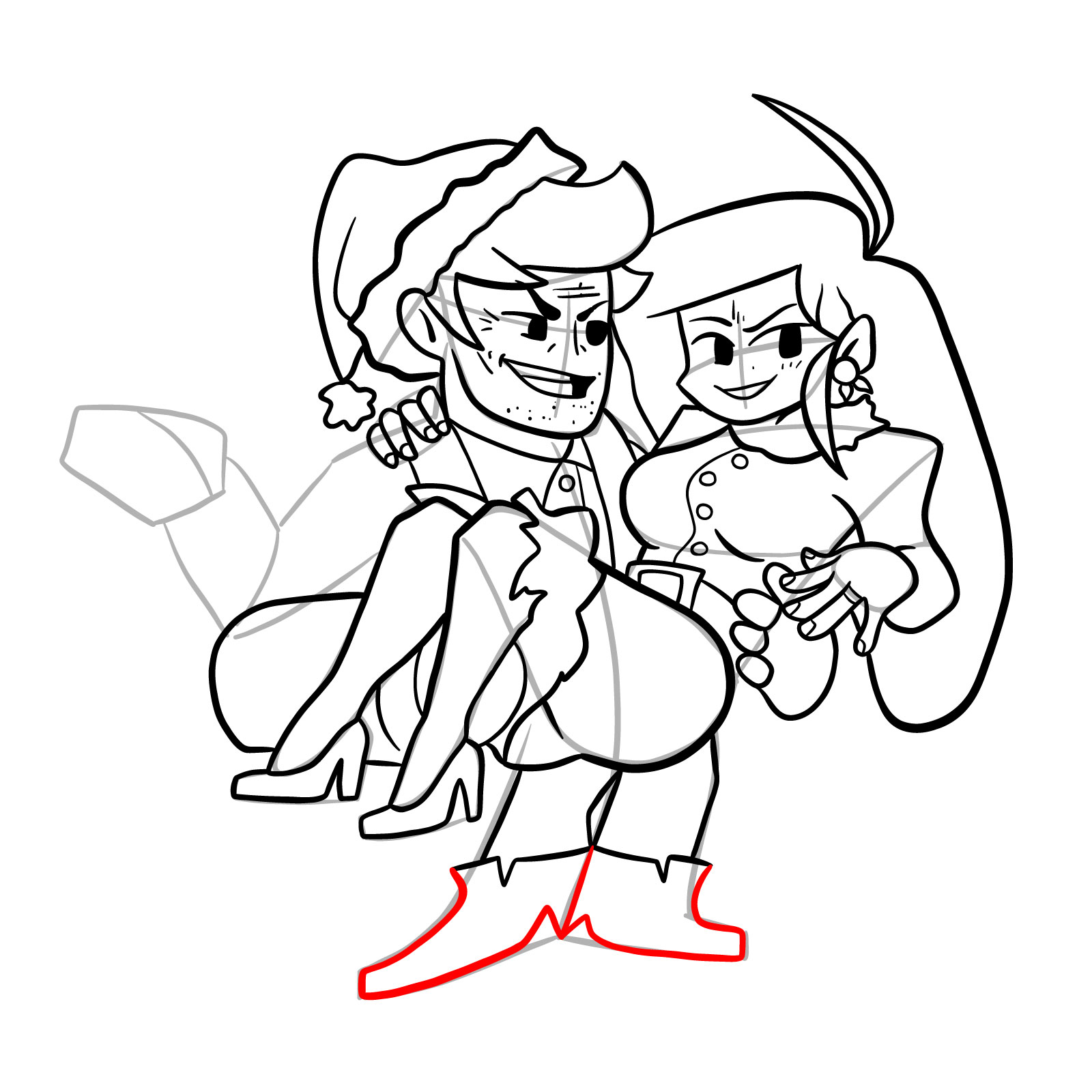 How to draw FNF Soft Daddy and Mommy - step 41