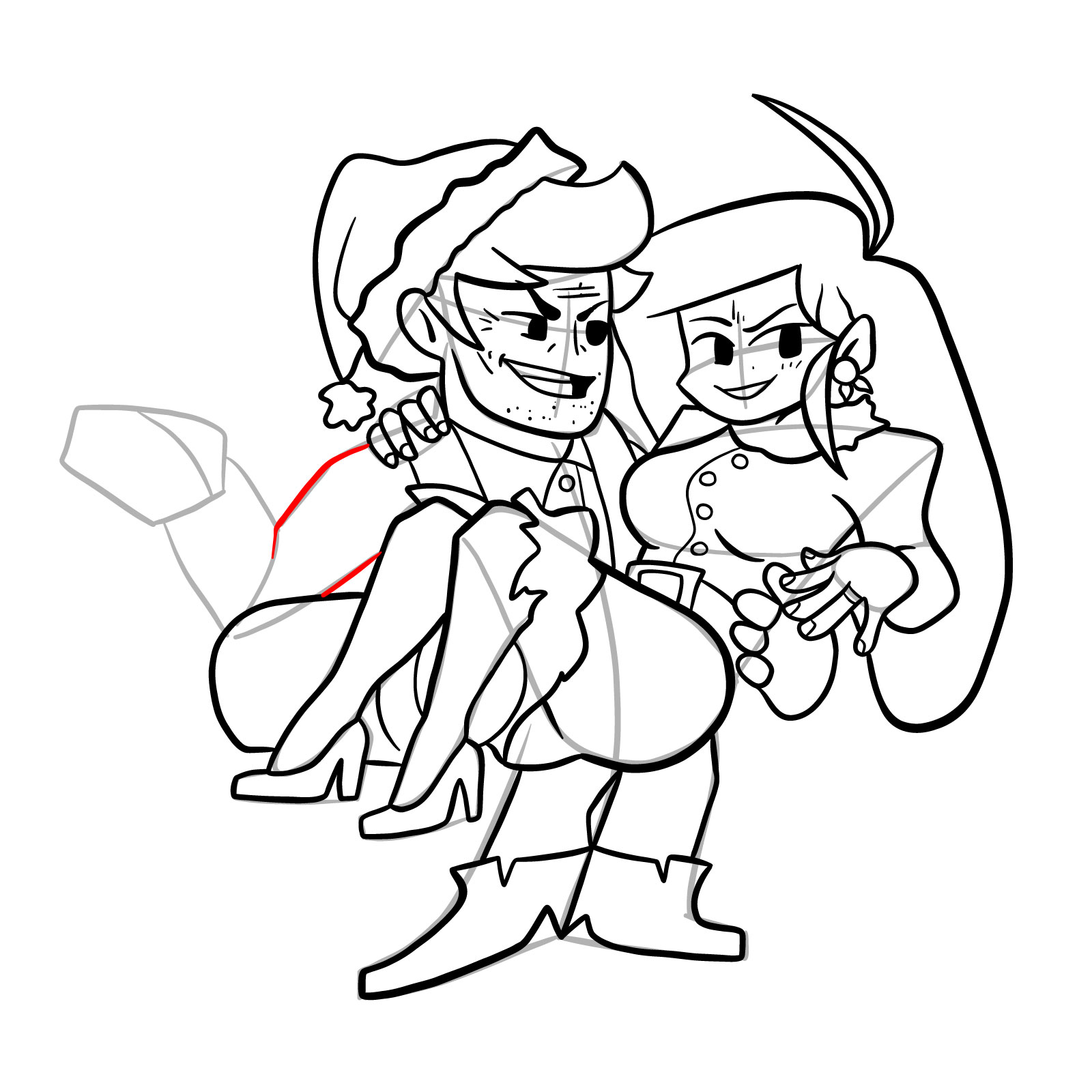 How to draw FNF Soft Daddy and Mommy - step 42