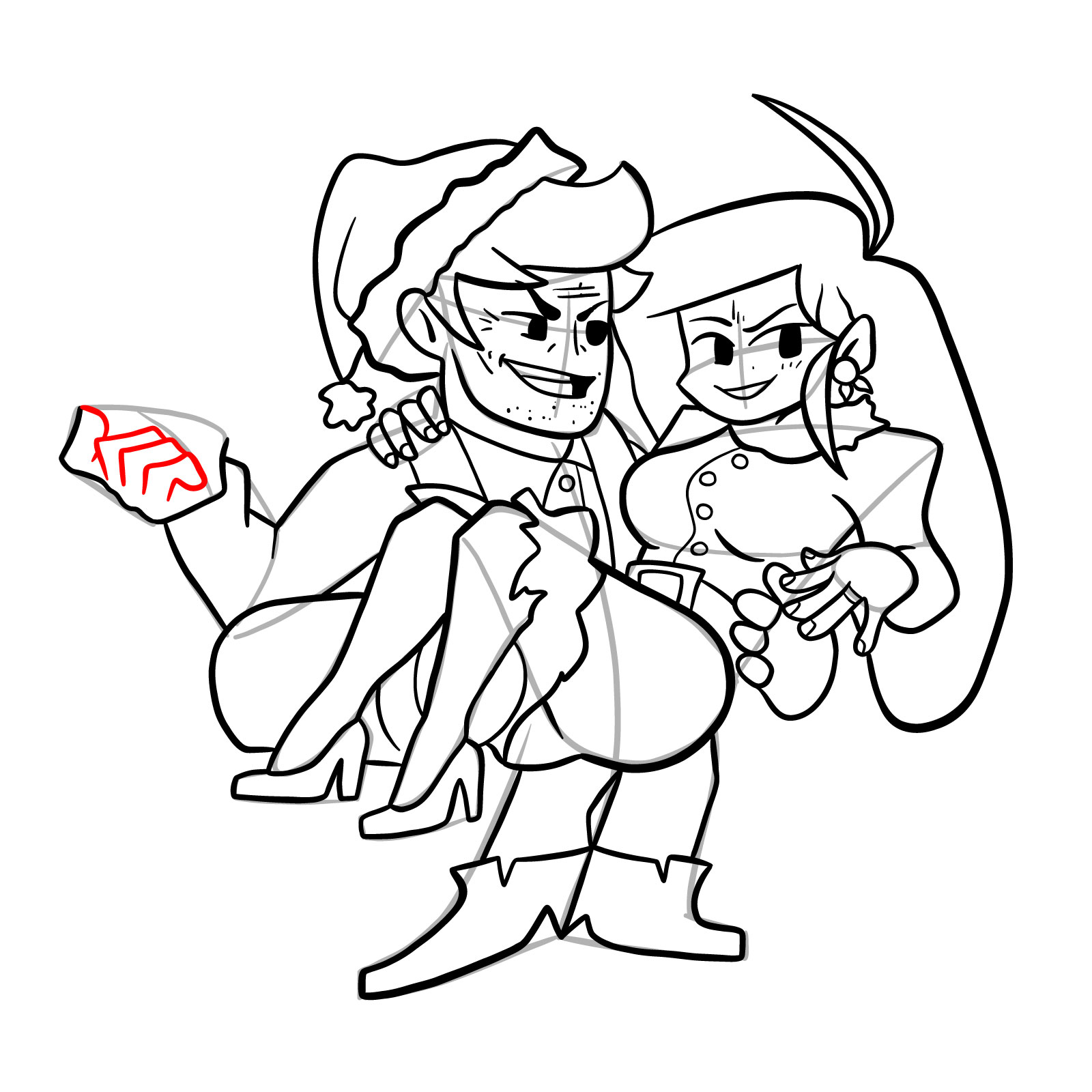 How to draw FNF Soft Daddy and Mommy - step 44