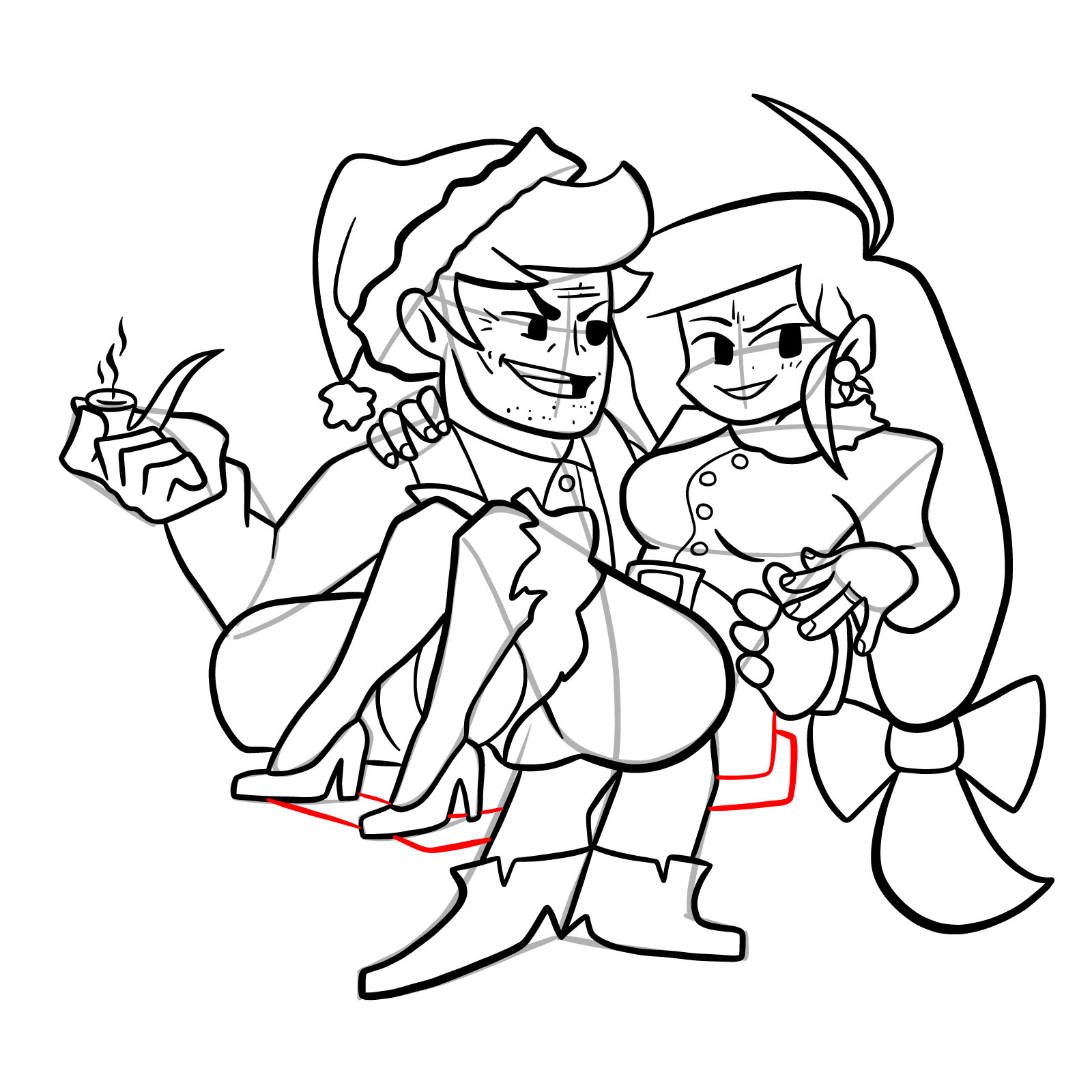 How to draw FNF Soft Daddy and Mommy - step 49