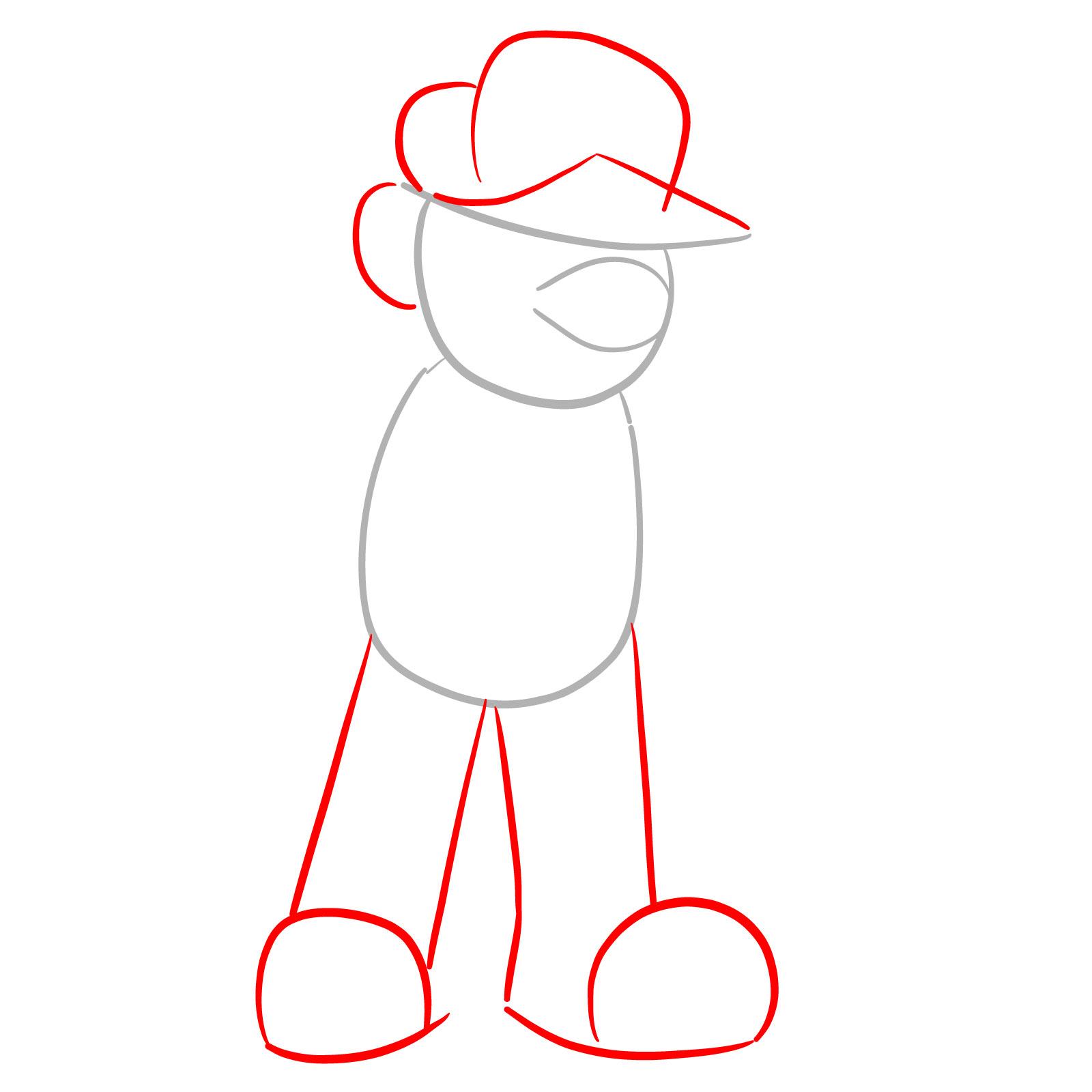 How to draw Mario.EXE (GB Mario Land) - step 02