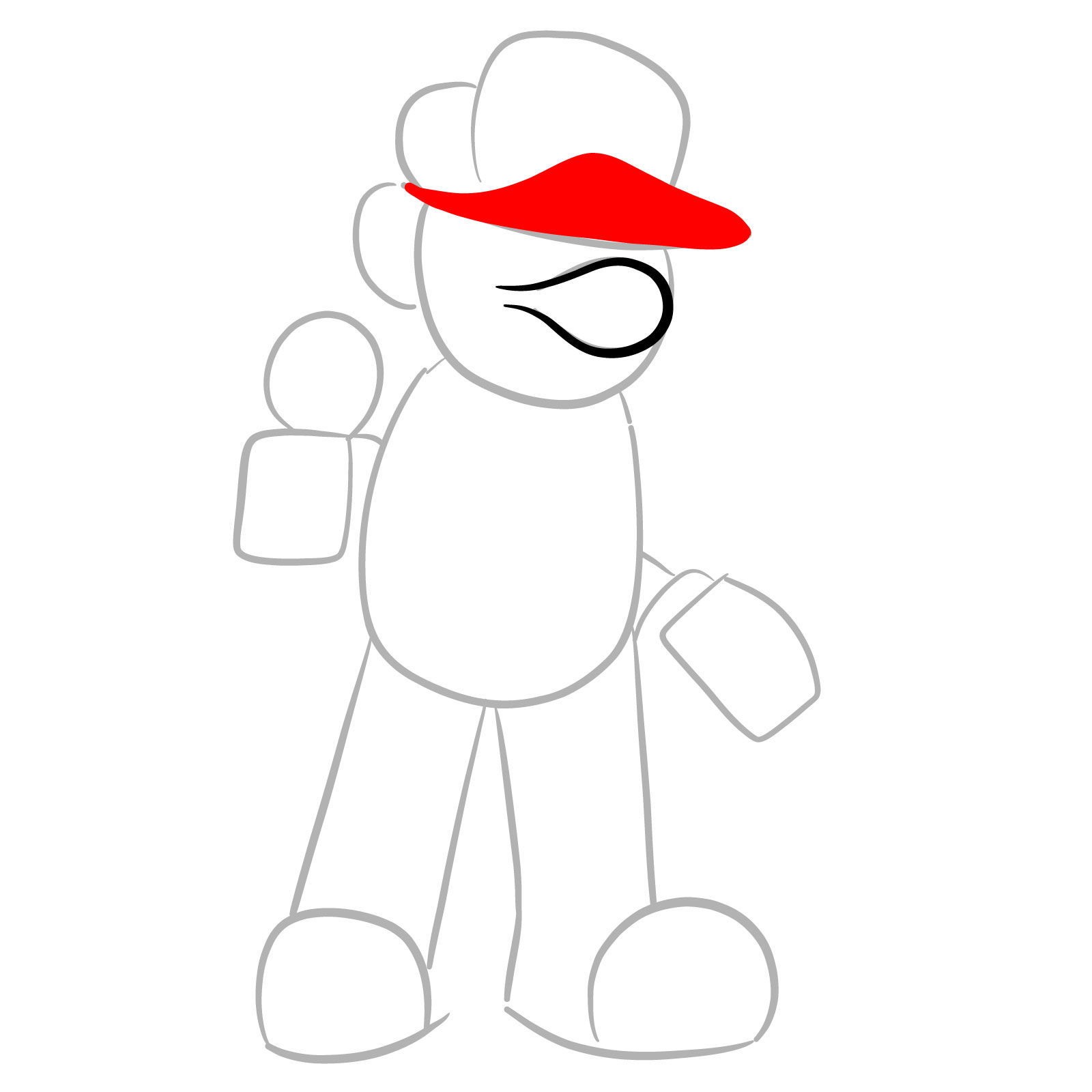 How to draw Mario.EXE (GB Mario Land) - step 05