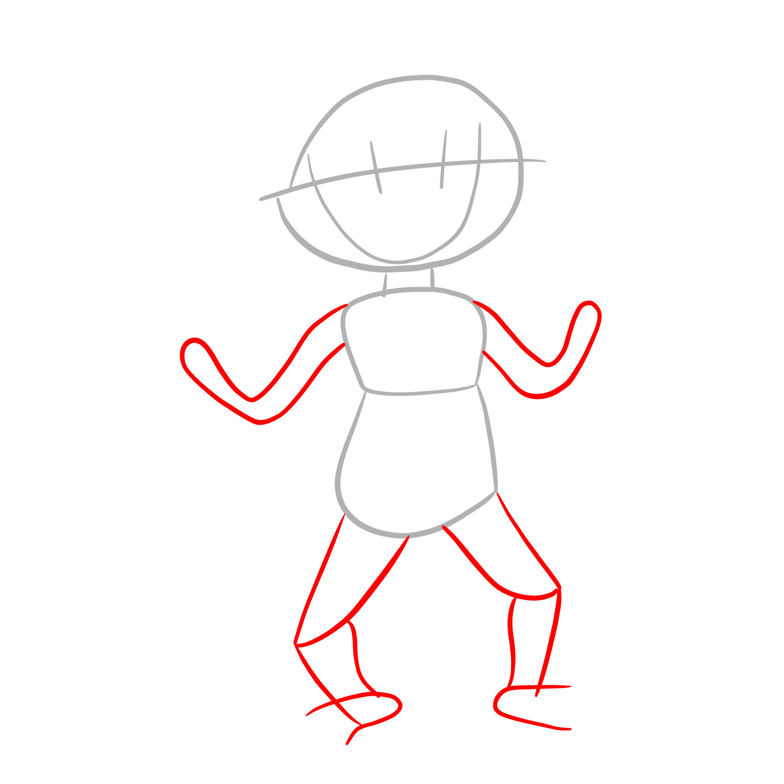 How to draw week 5 Monster in static idle pose - step 03