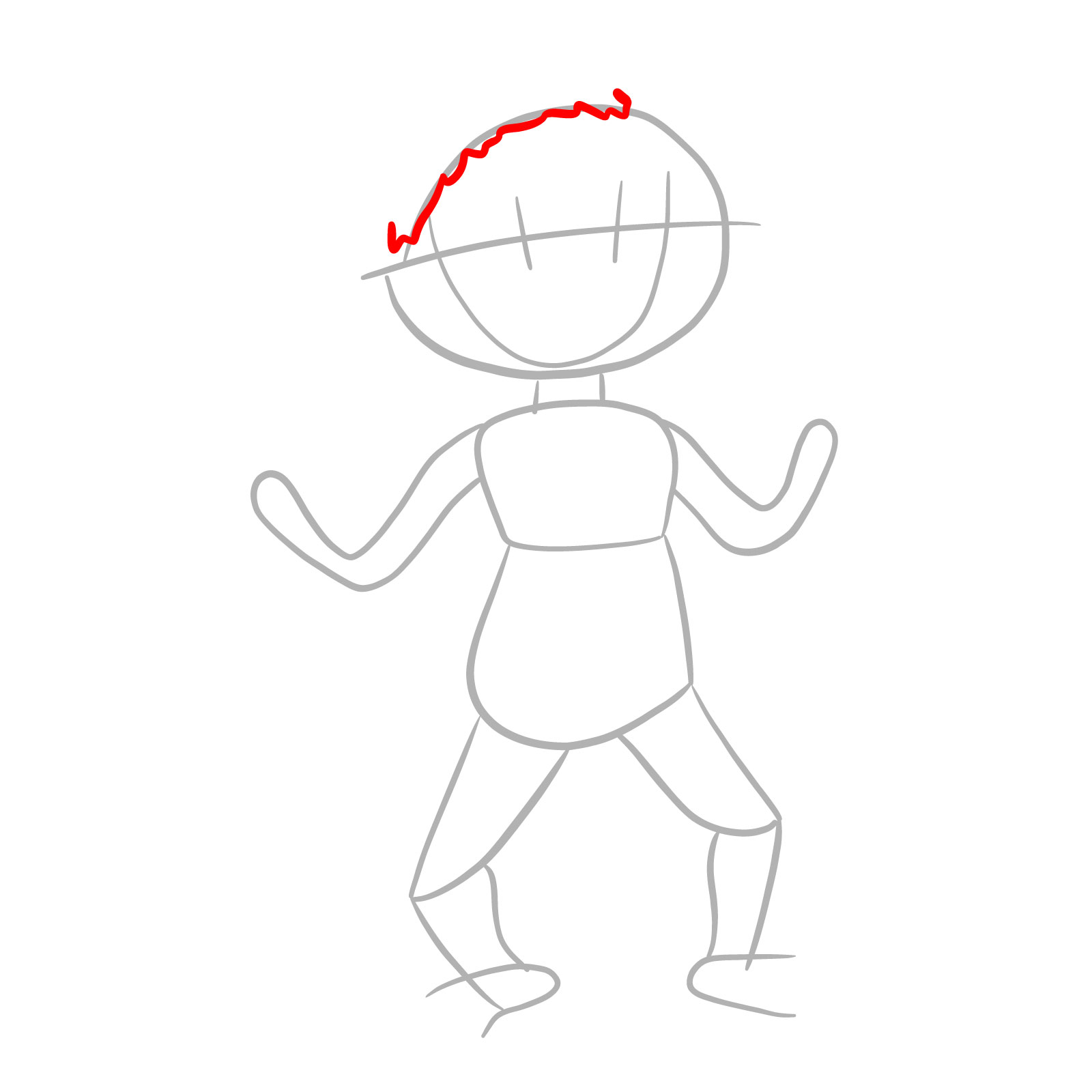 How to draw week 5 Monster in static idle pose - step 04